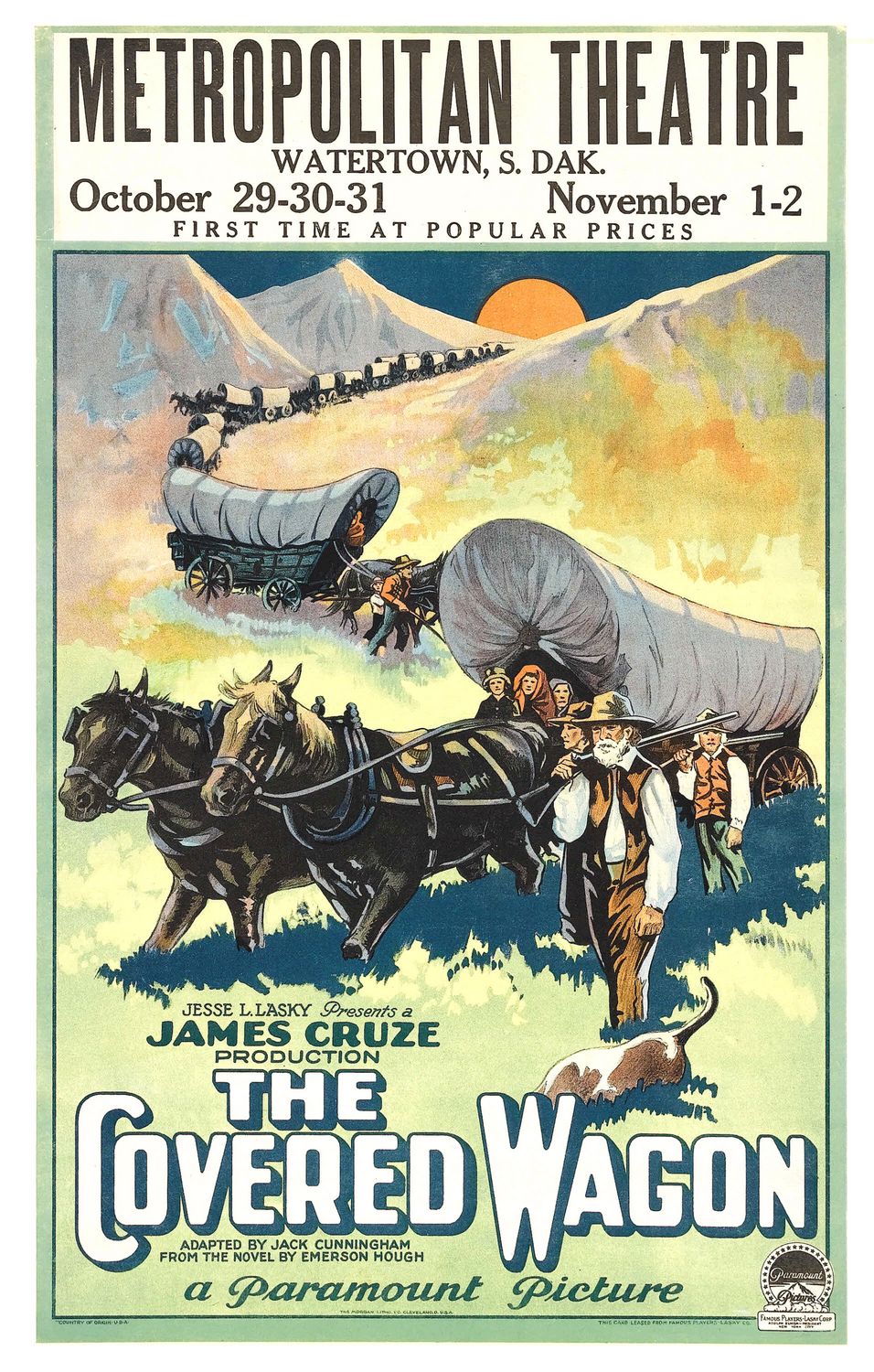 Extra Large Movie Poster Image for The Covered Wagon (#5 of 5)