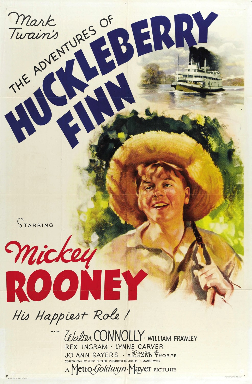 Extra Large Movie Poster Image for The Adventures of Huckleberry Finn 
