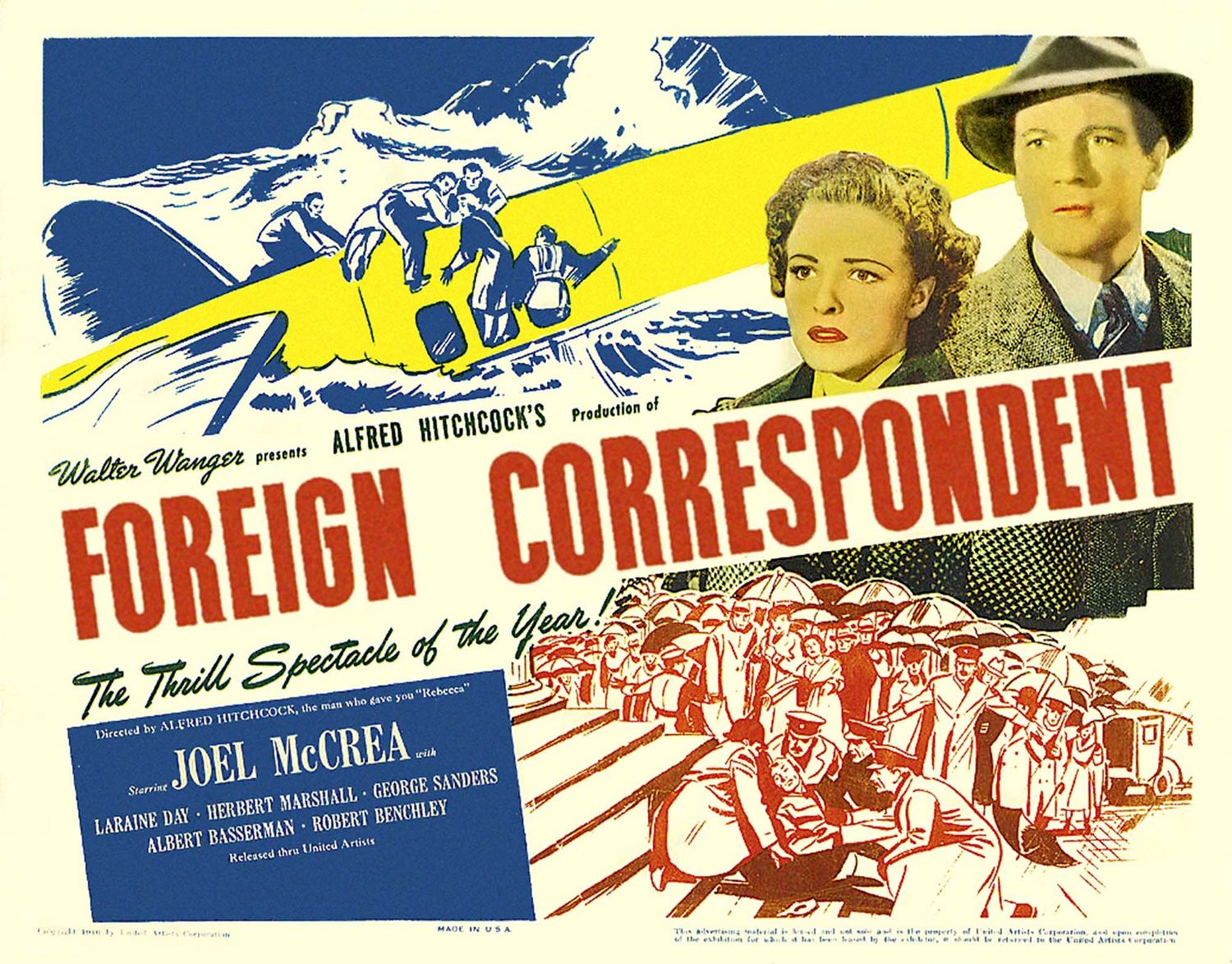 Extra Large Movie Poster Image for Foreign Correspondent 