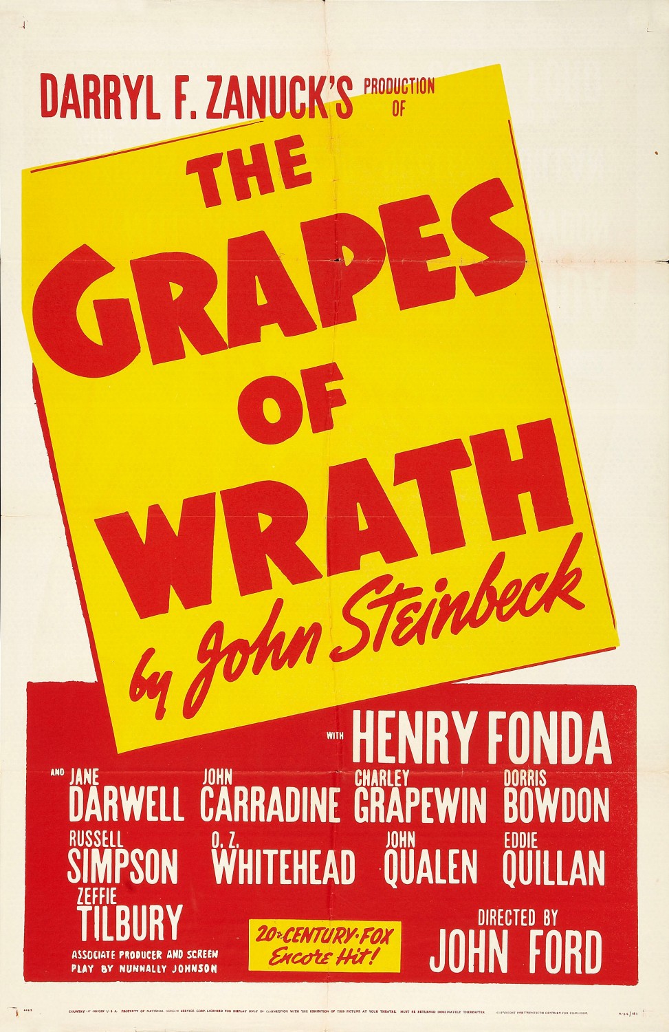Extra Large Movie Poster Image for The Grapes of Wrath (#1 of 2)