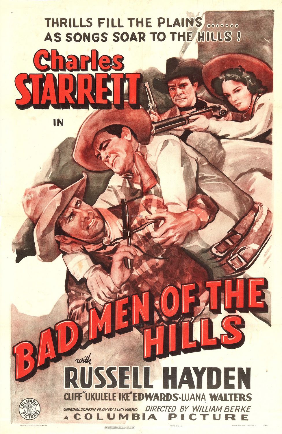 Extra Large Movie Poster Image for Bad Men of the Hills 