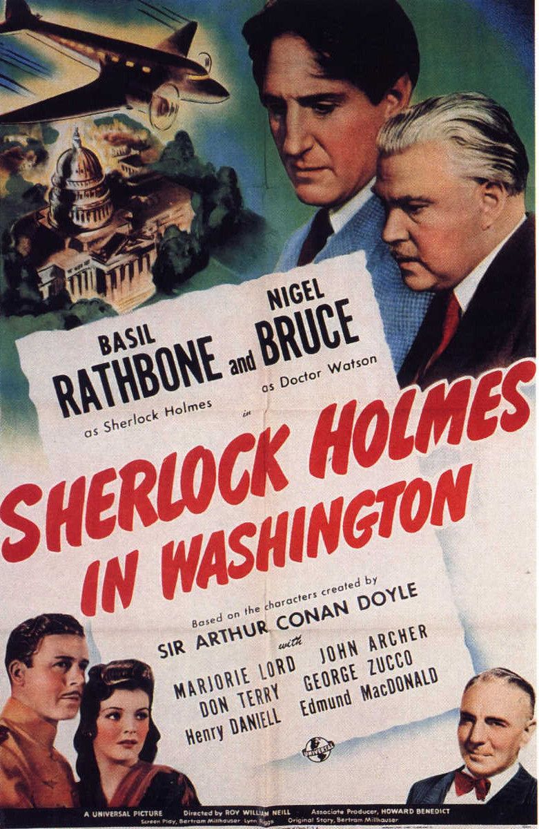 1943 Movie Poster Gallery > Sherlock Holmes in Washington > XLG Image