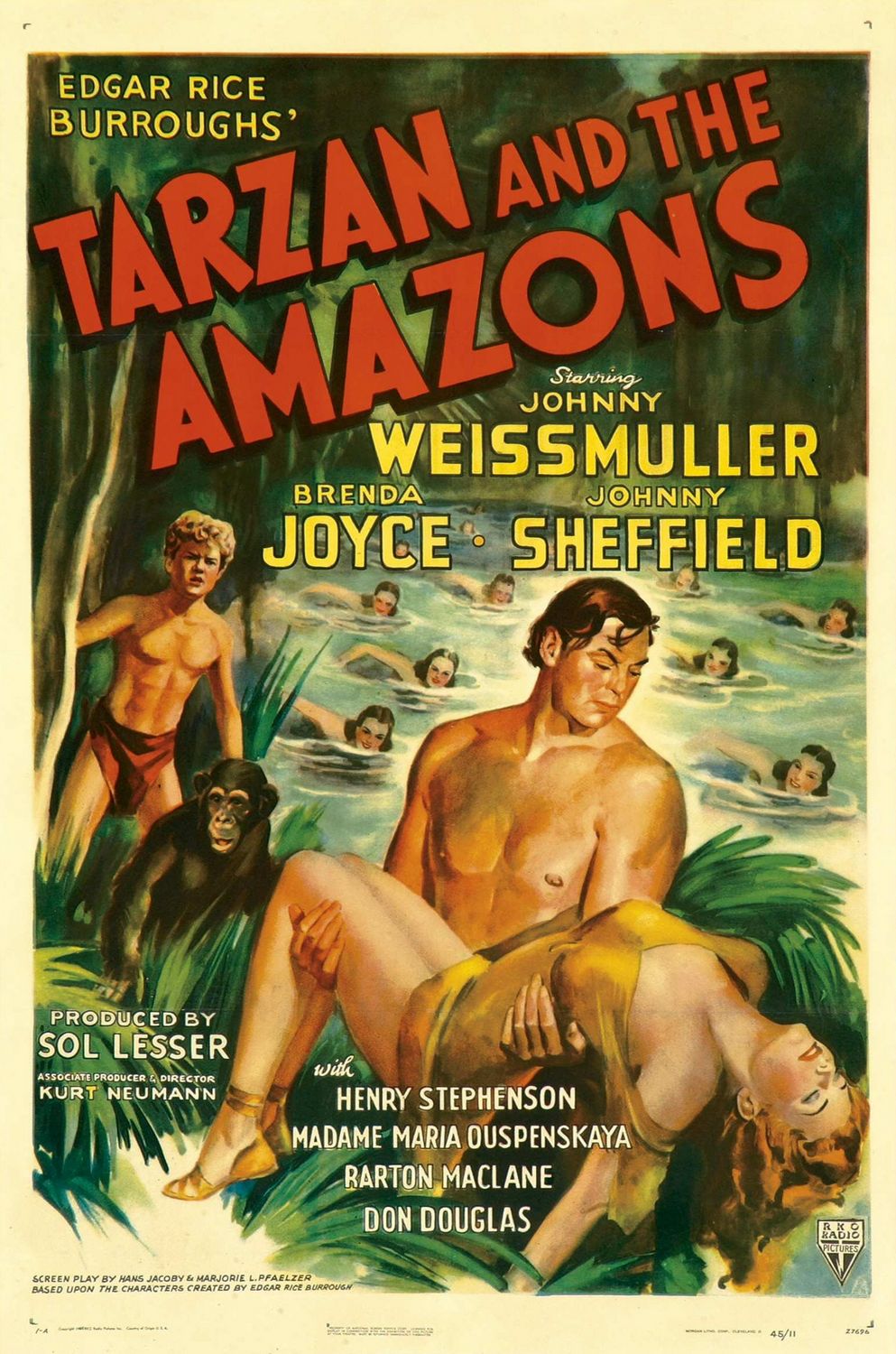 Extra Large Movie Poster Image for Tarzan and the Amazons 