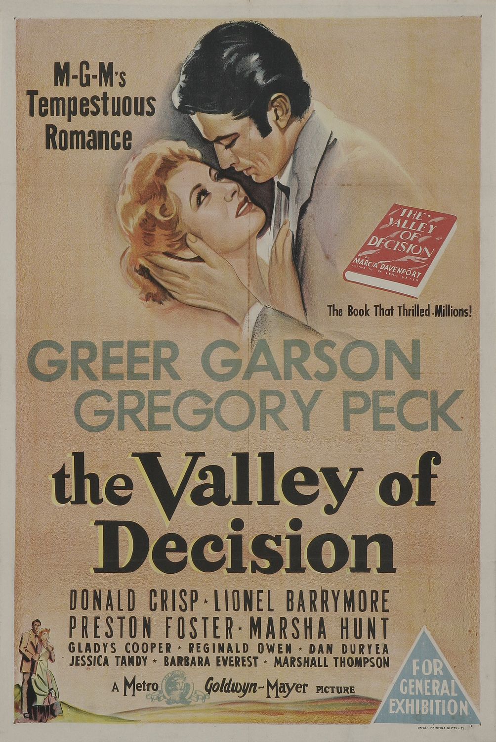 Extra Large Movie Poster Image for The Valley of Decision 