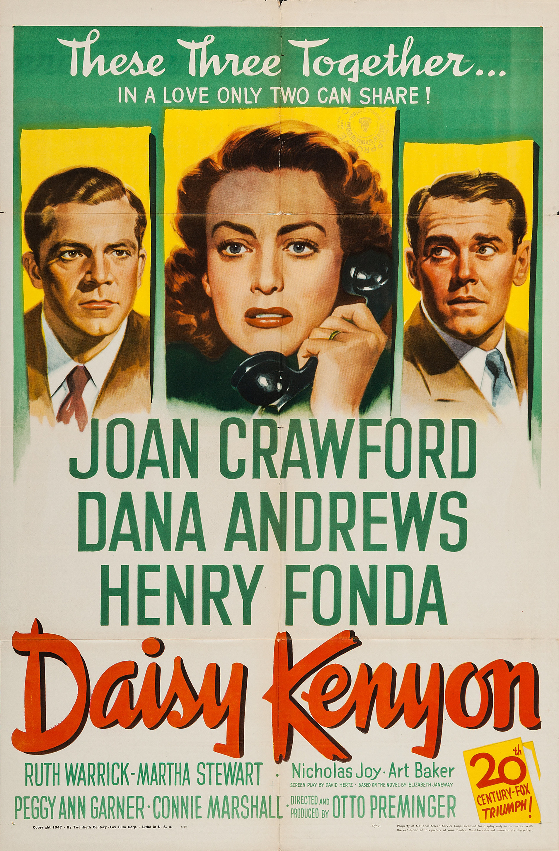 Mega Sized Movie Poster Image for Daisy Kenyon 
