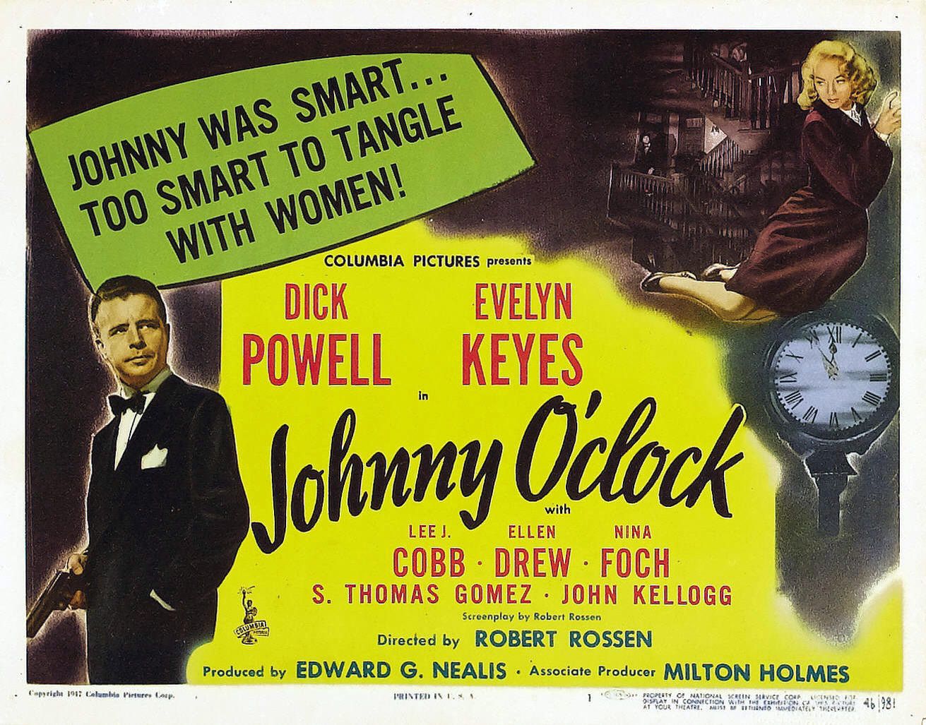Extra Large Movie Poster Image for Johnny O'Clock (#2 of 3)
