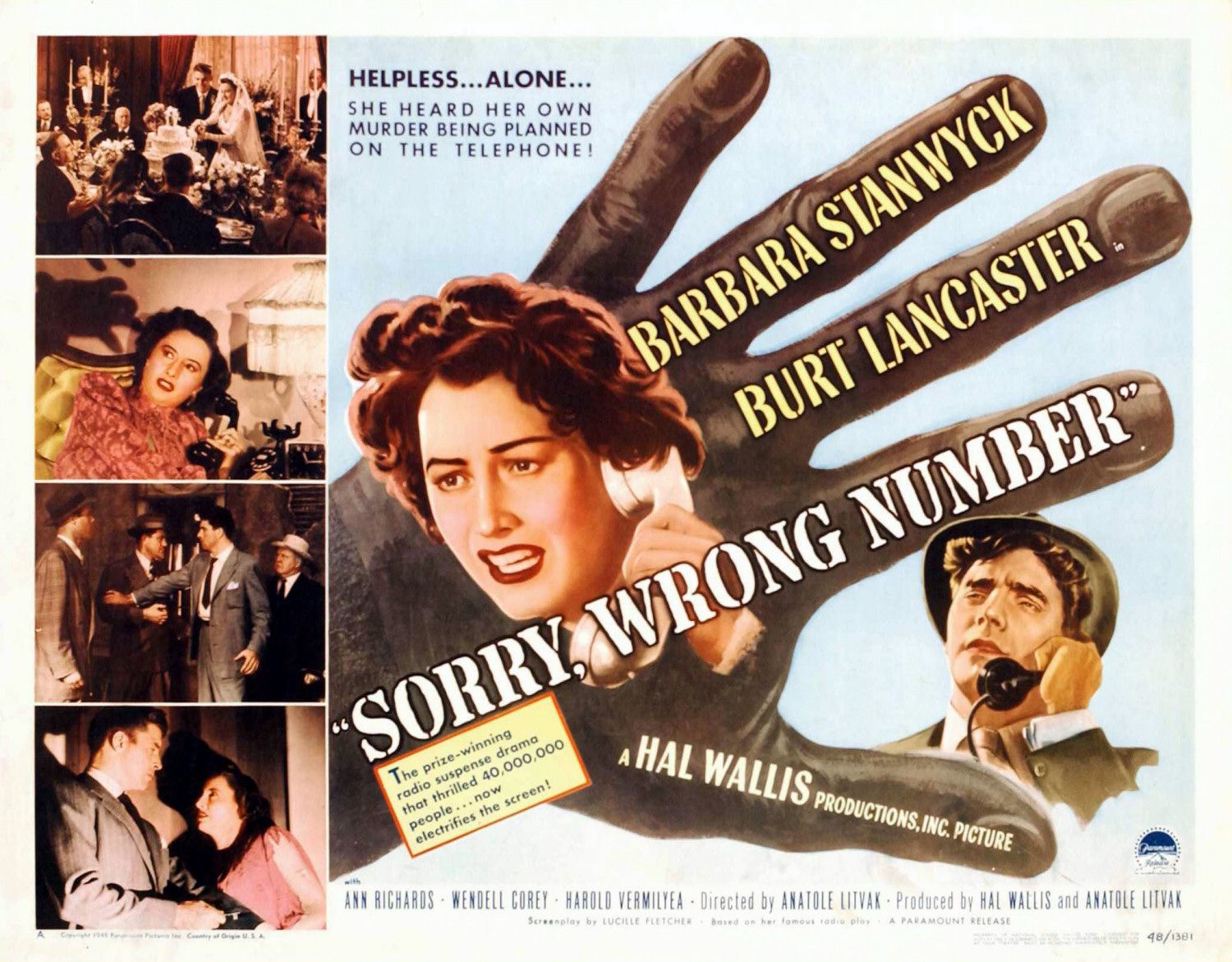 Extra Large Movie Poster Image for Sorry, Wrong Number (#2 of 5)