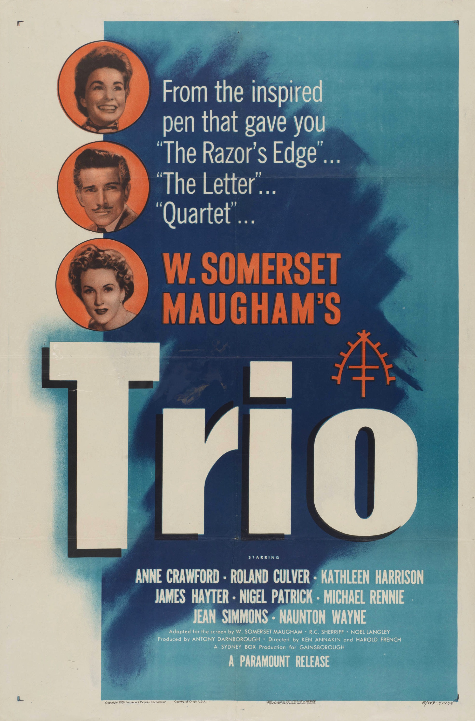 Mega Sized Movie Poster Image for Trio 
