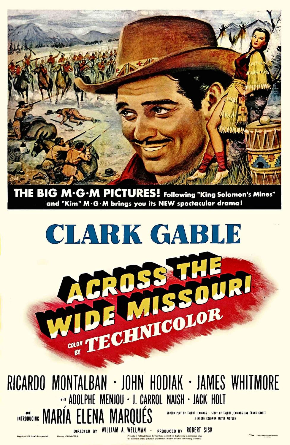 Extra Large Movie Poster Image for Across the Wide Missouri 