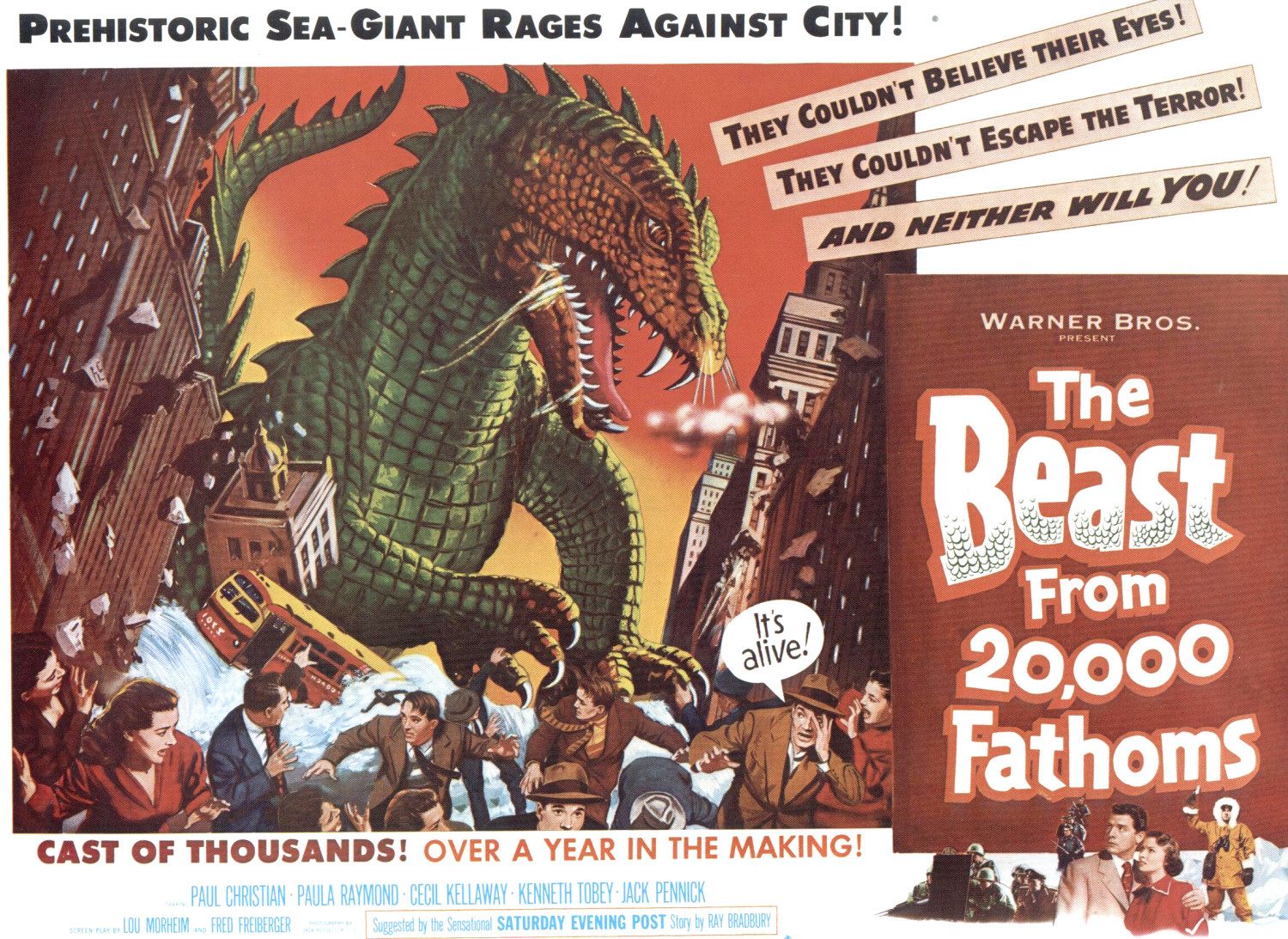 Extra Large Movie Poster Image for The Beast from 20,000 Fathoms 