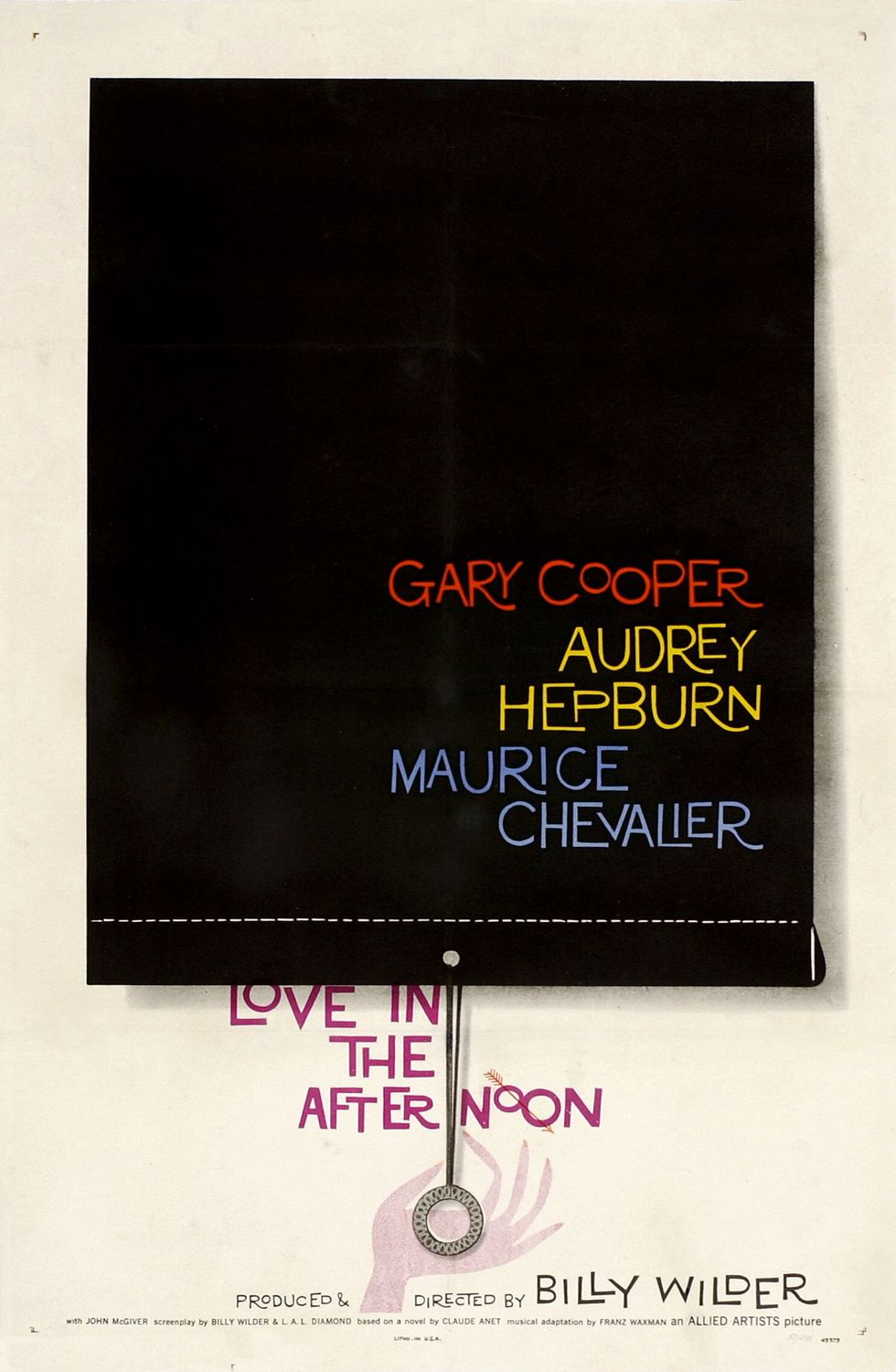 Extra Large Movie Poster Image for Love in the Afternoon (#1 of 3)