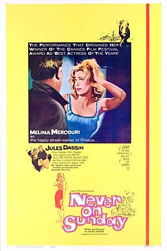 Never on Sunday Movie Poster