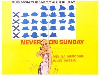 Never on Sunday Movie Poster