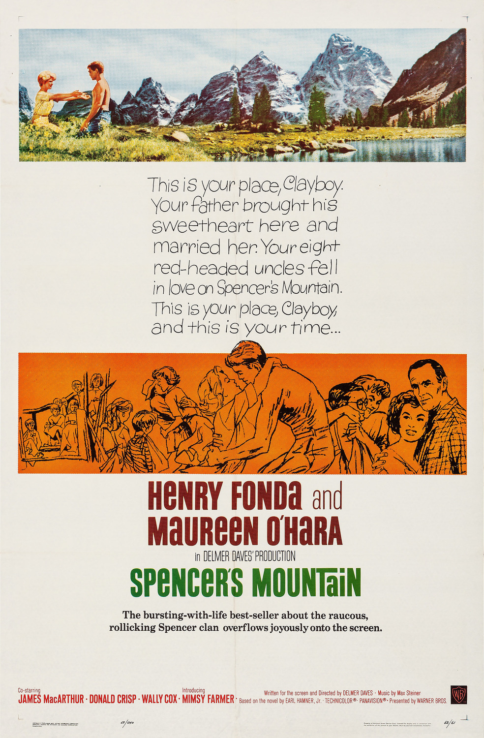 Extra Large Movie Poster Image for Spencer's Mountain (#1 of 2)