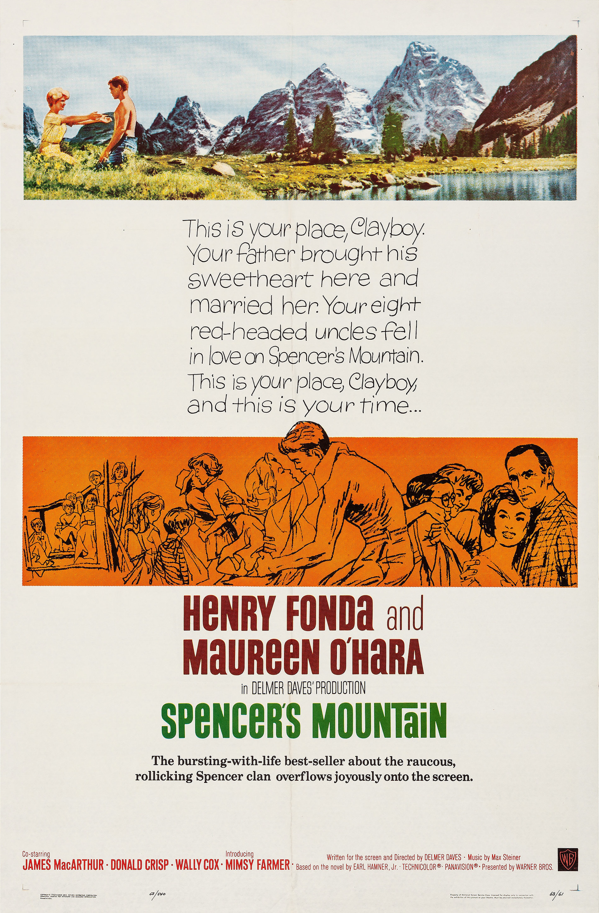Mega Sized Movie Poster Image for Spencer's Mountain (#1 of 2)
