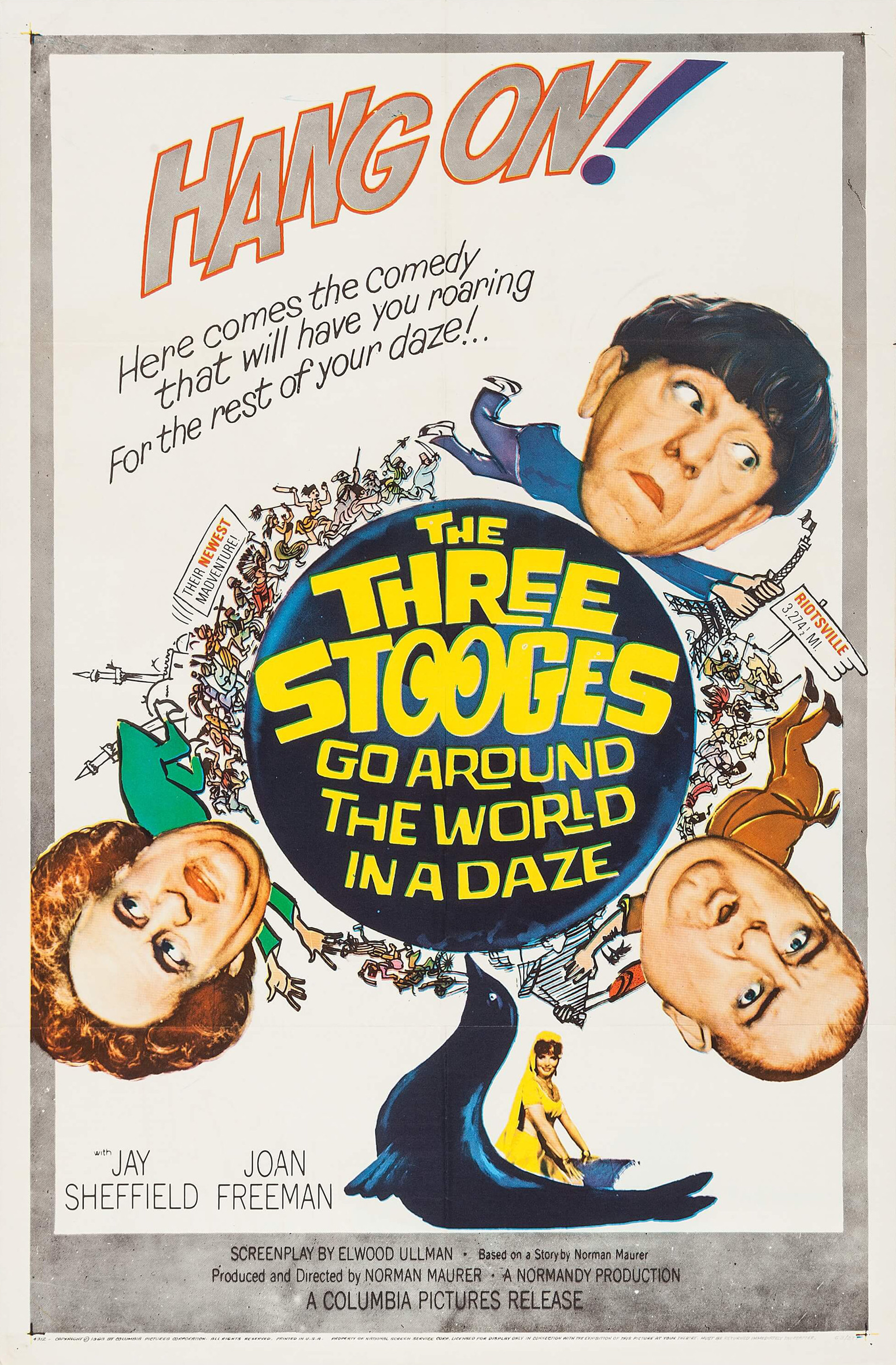 Mega Sized Movie Poster Image for The Three Stooges Go Around the World in a Daze 