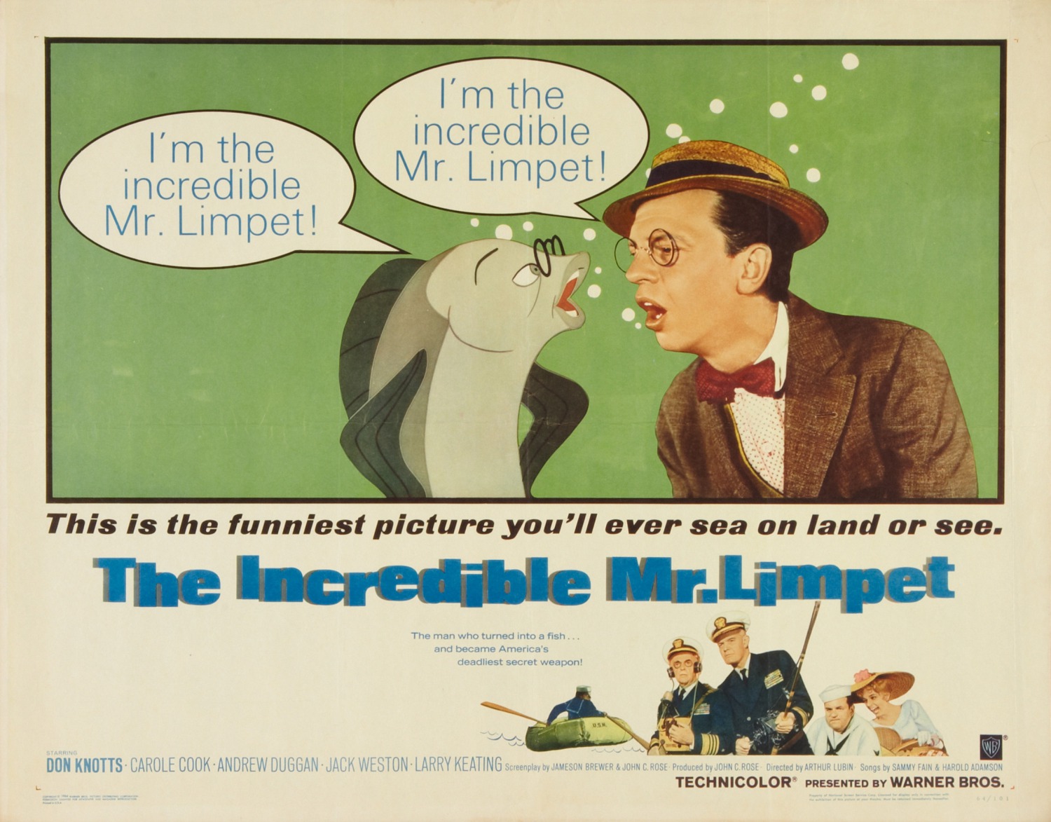 Extra Large Movie Poster Image for The Incredible Mr. Limpet (#3 of 3)