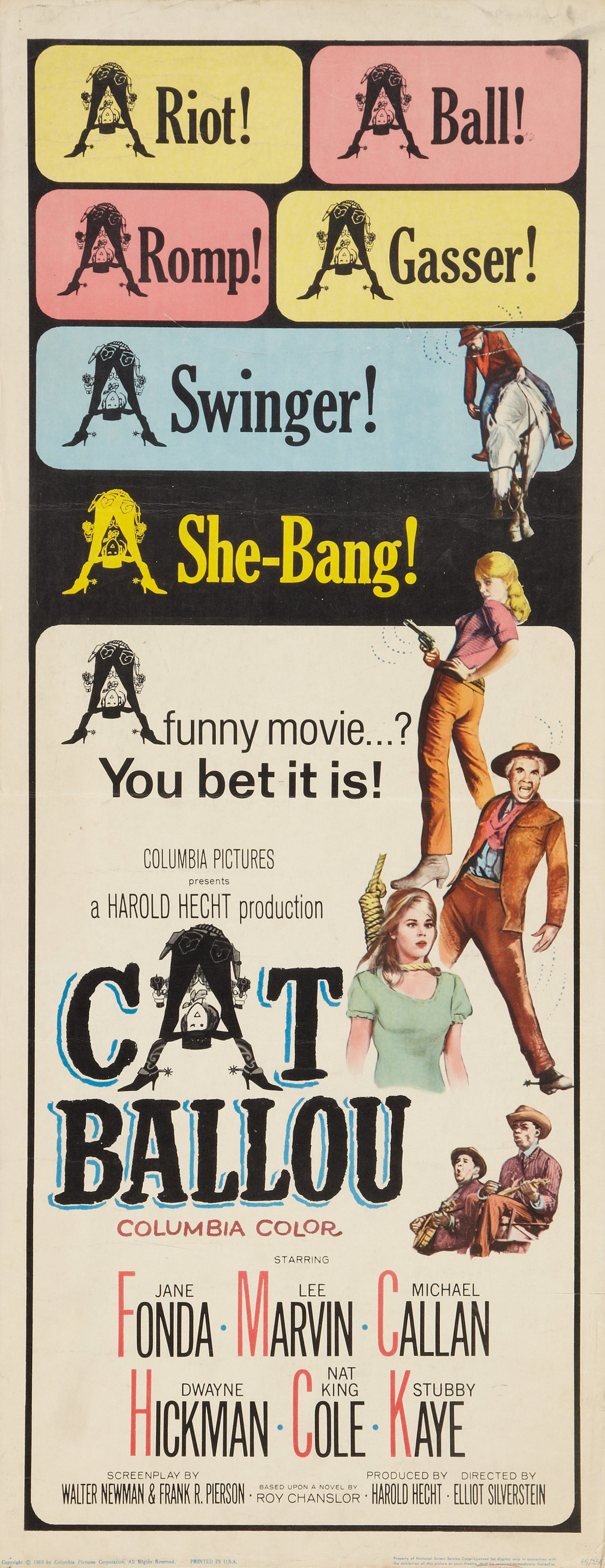 Mega Sized Movie Poster Image for Cat Ballou (#2 of 7)