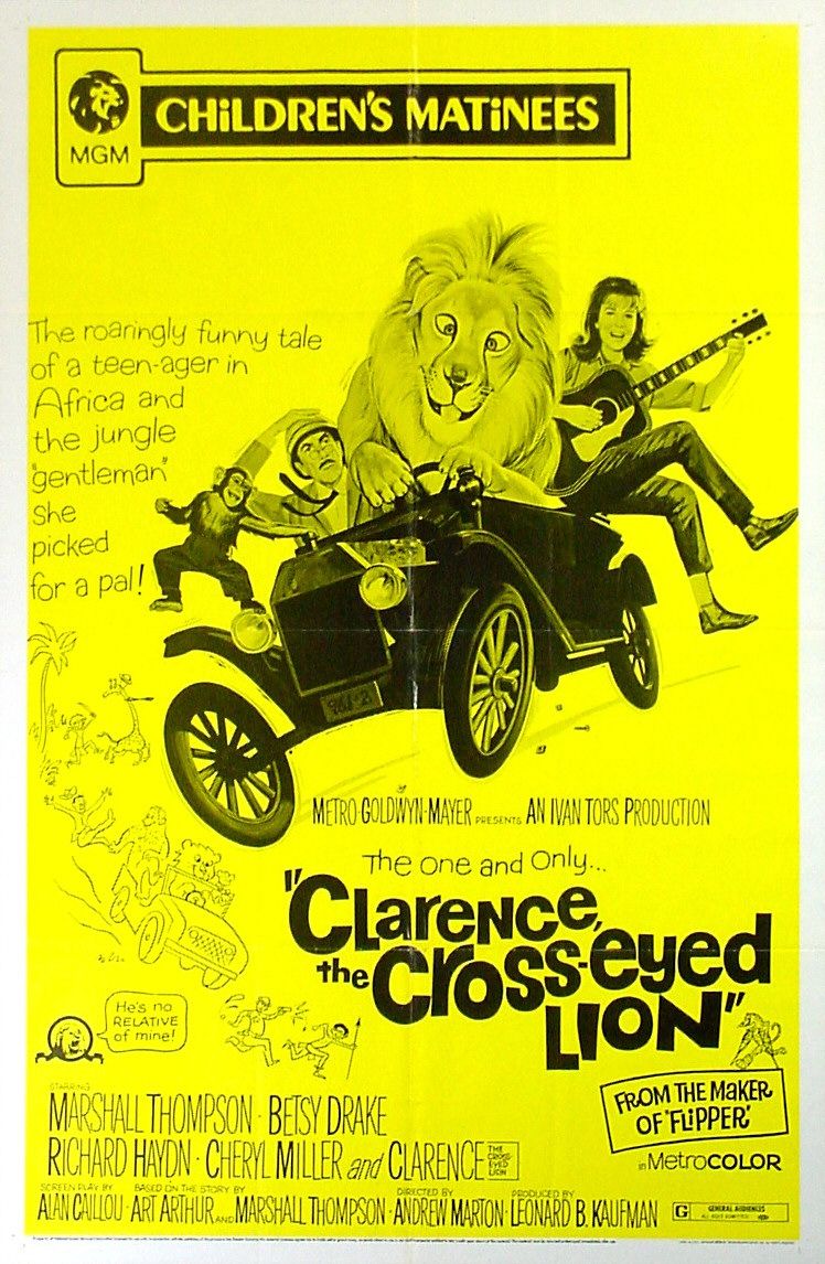 Extra Large Movie Poster Image for Clarence, the Cross-Eyed Lion 