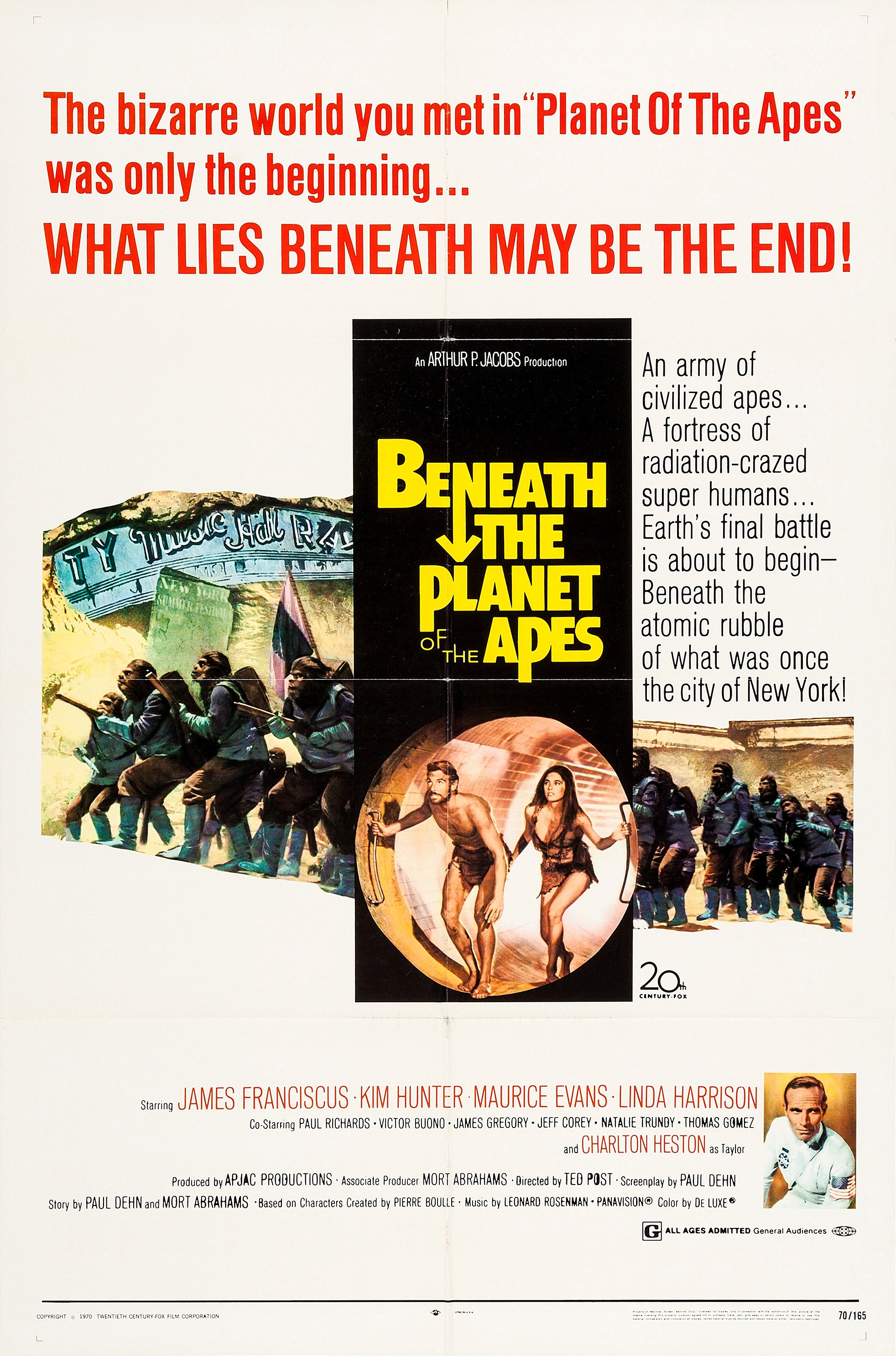 Mega Sized Movie Poster Image for Beneath the Planet of the Apes (#1 of 3)