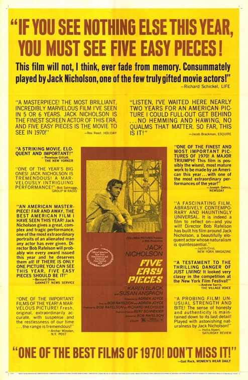 Five Easy Pieces Movie Poster