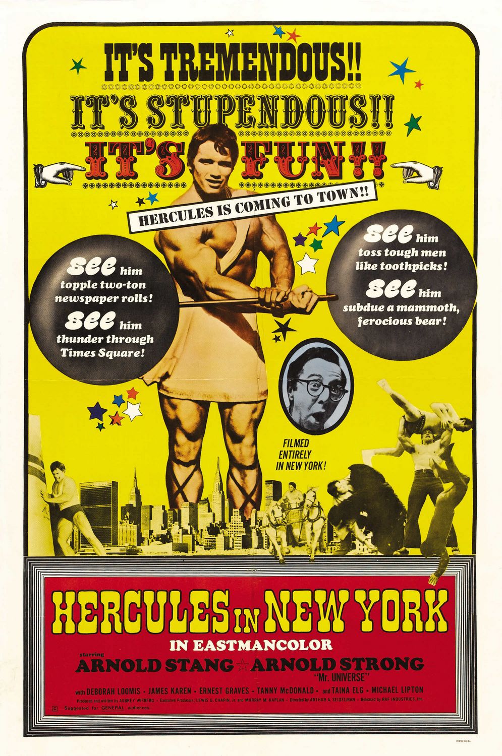 Extra Large Movie Poster Image for Hercules in New York (aka Hercules Goes Bananas) (#3 of 3)