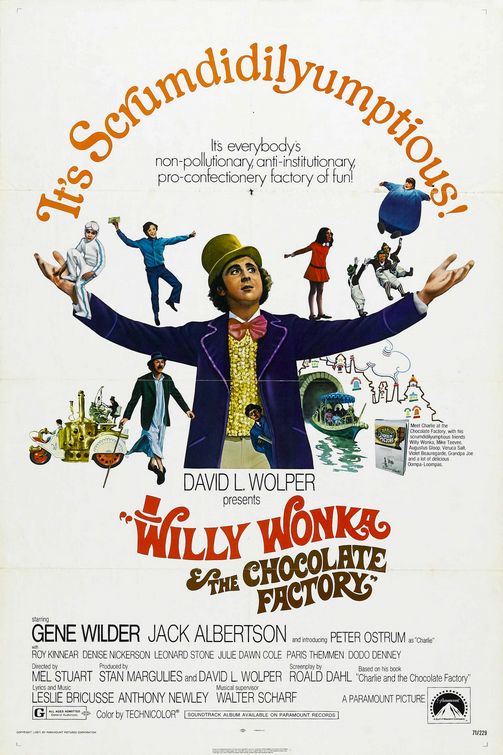 Image result for willy wonka and the chocolate factory movie poster