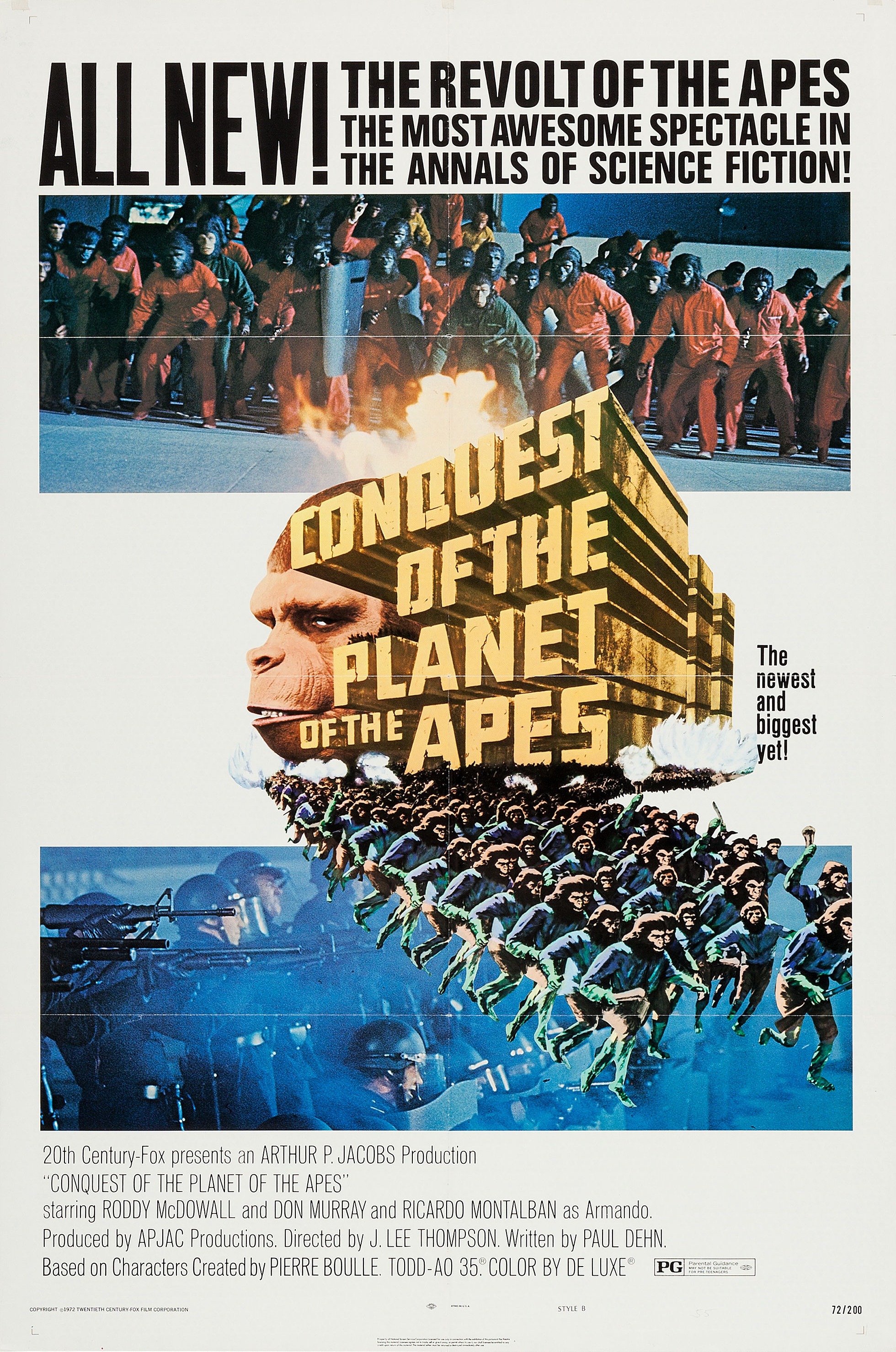 Mega Sized Movie Poster Image for Conquest of the Planet of the Apes 