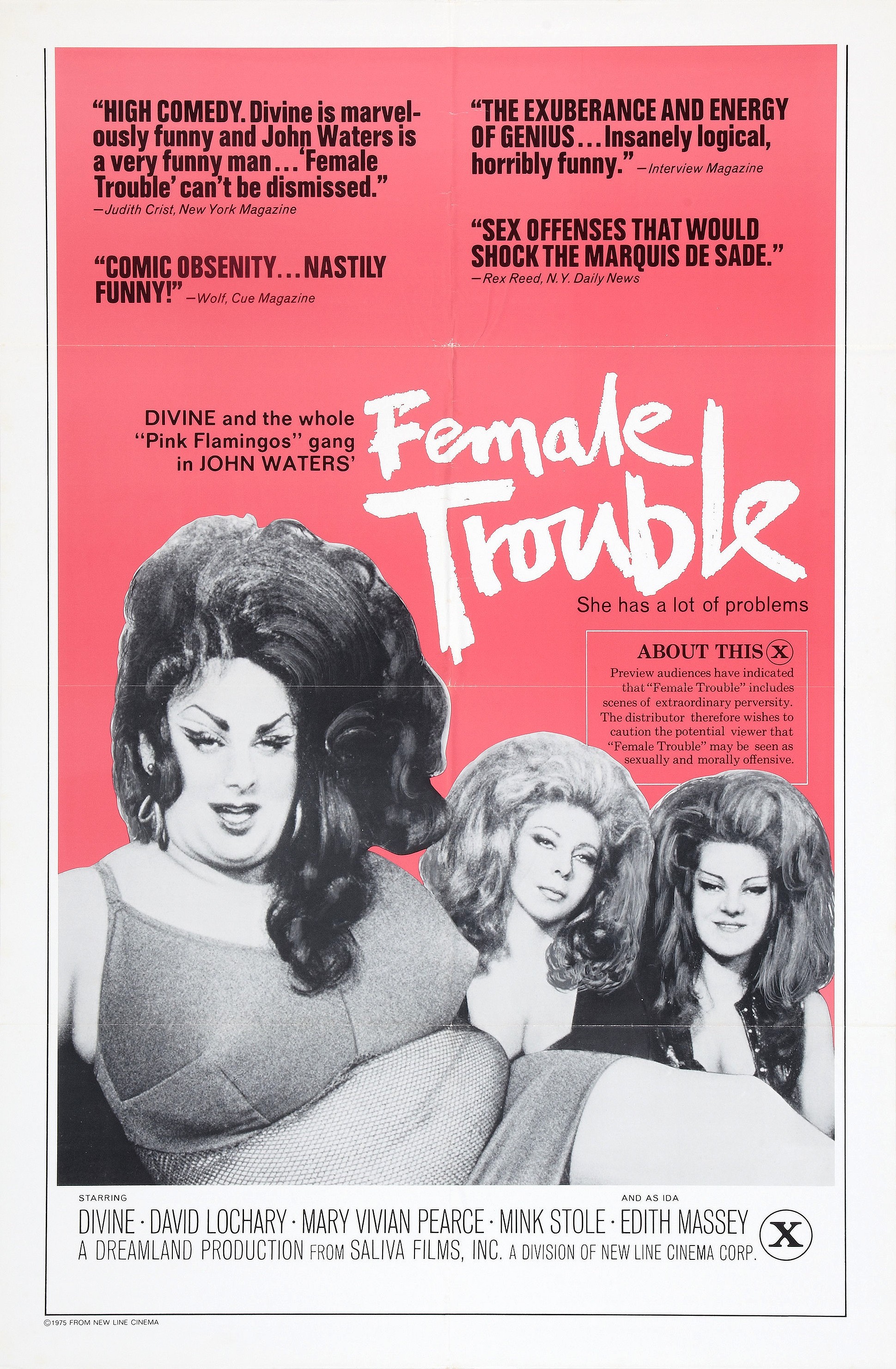 Mega Sized Movie Poster Image for Female Trouble (#2 of 2)