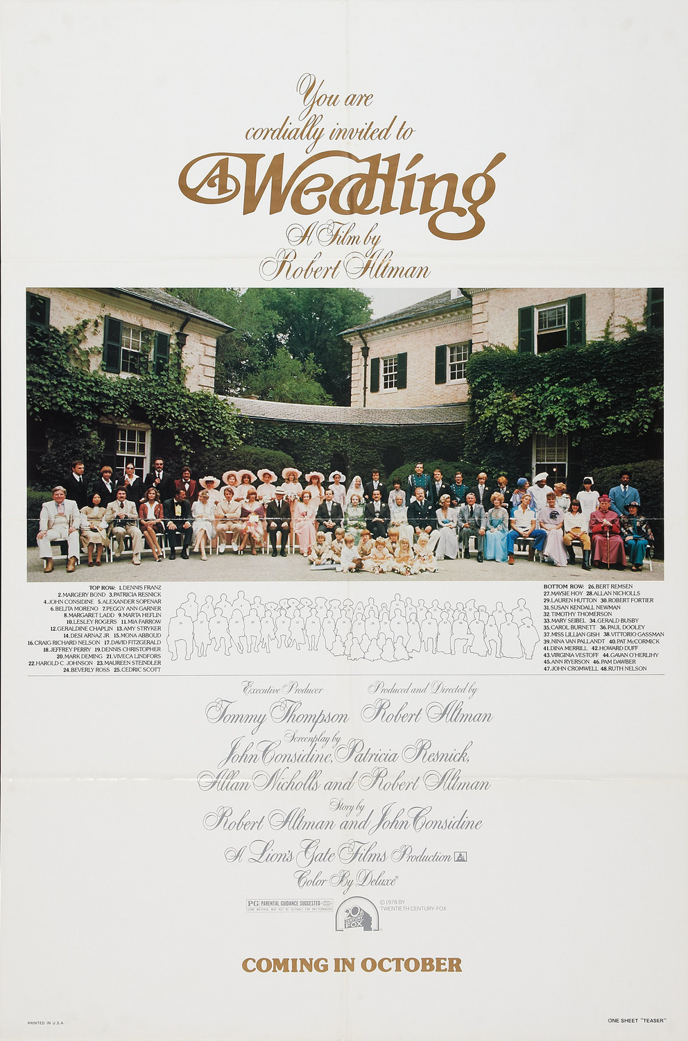 Extra Large Movie Poster Image for A Wedding (#1 of 3)