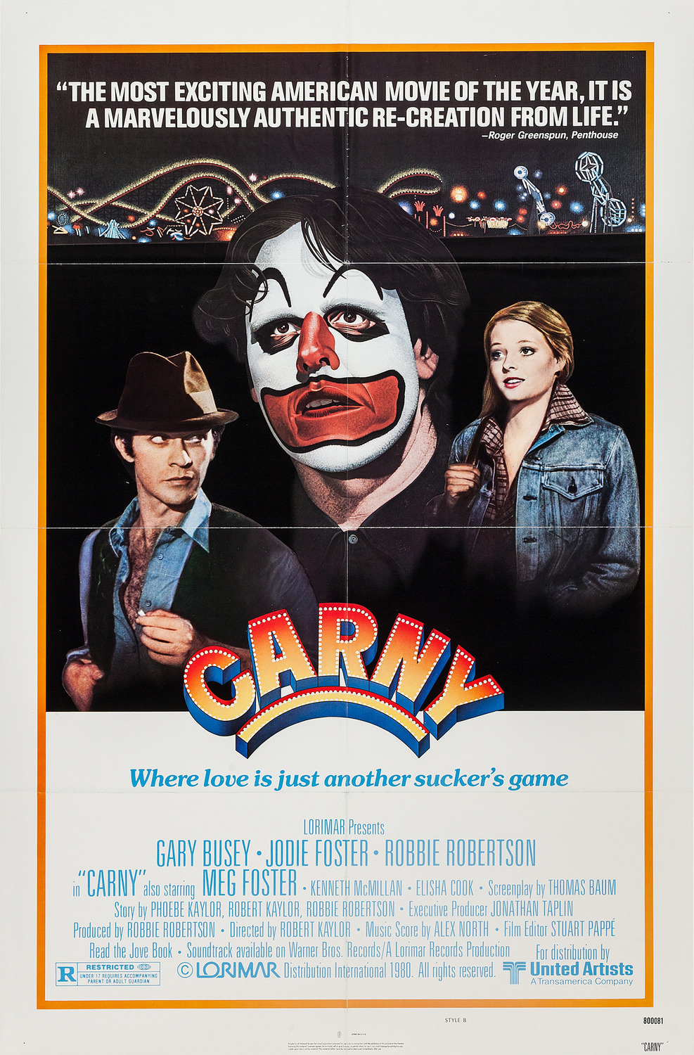 Extra Large Movie Poster Image for Carny (#1 of 2)
