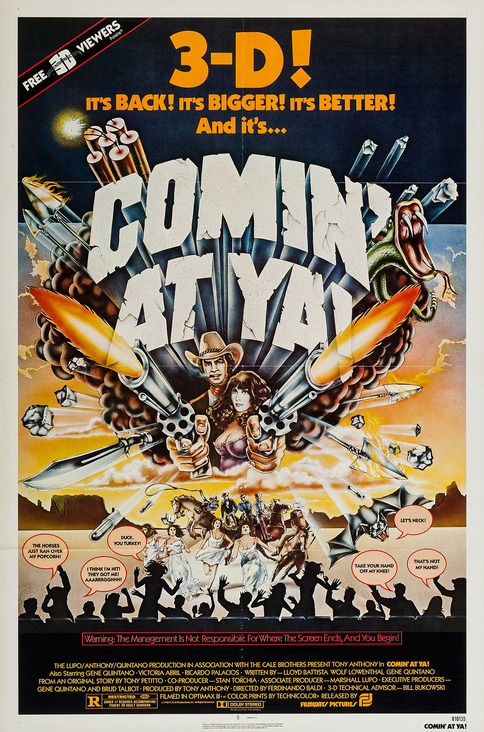 Extra Large Movie Poster Image for Comin' at Ya! (#1 of 2)