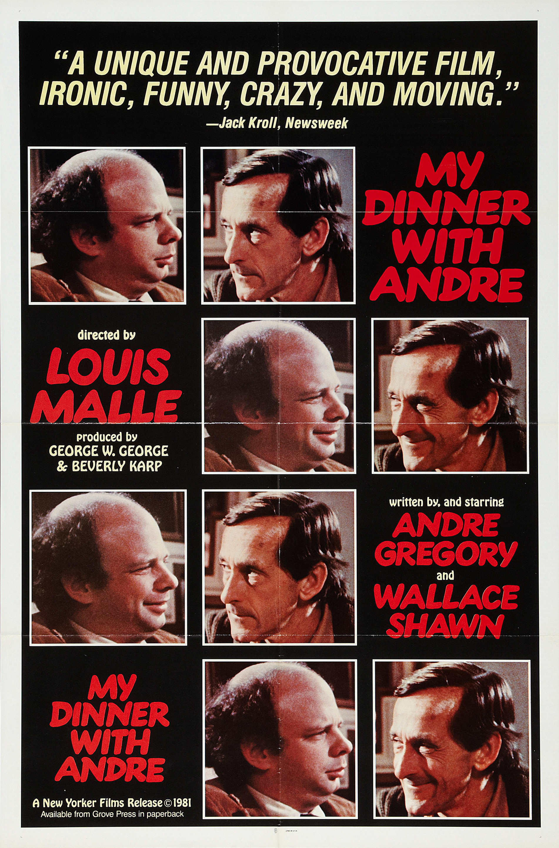Mega Sized Movie Poster Image for My Dinner with Andre 