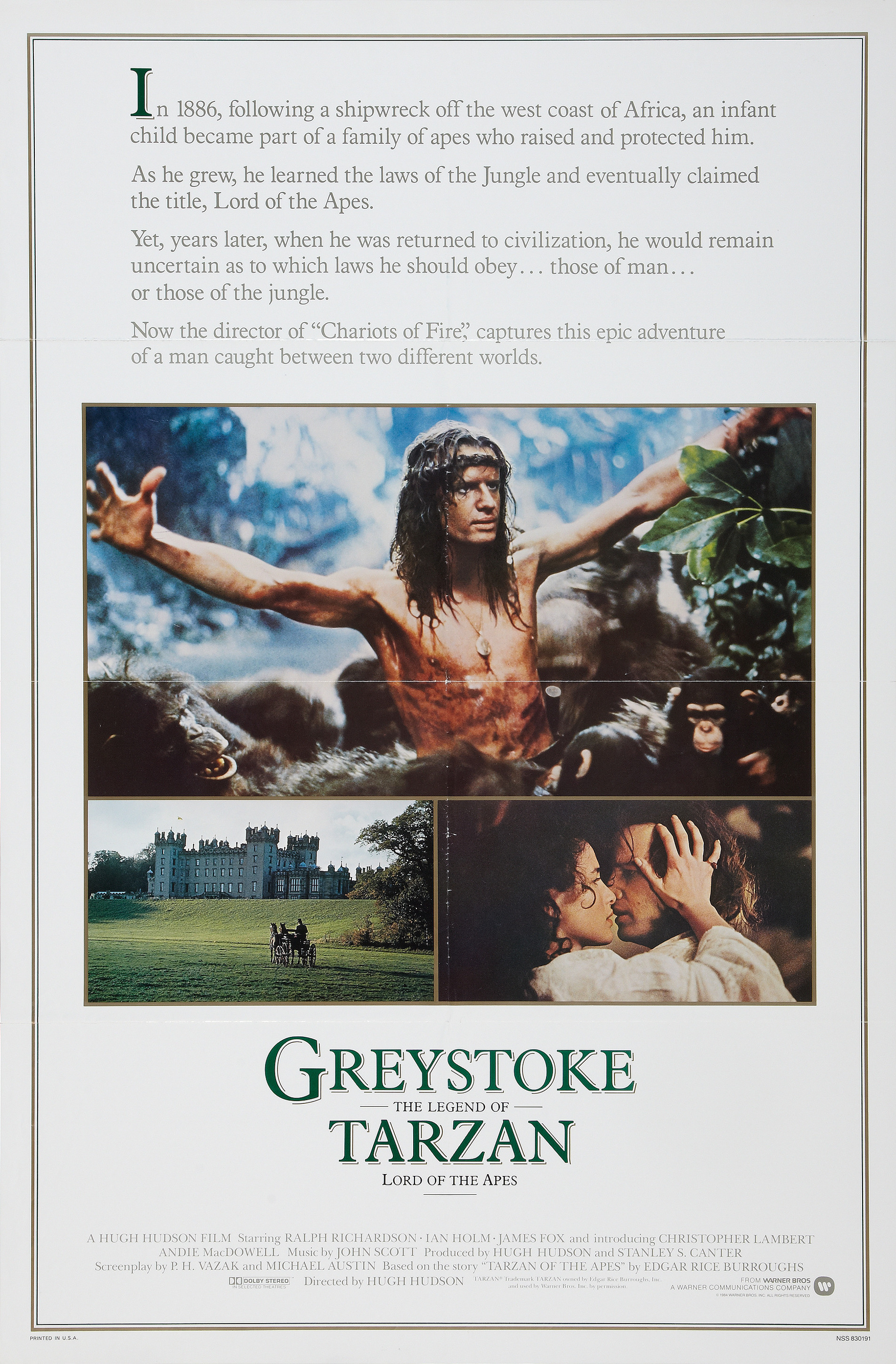 Mega Sized Movie Poster Image for Greystoke: The Legend of Tarzan, Lord of the Apes 
