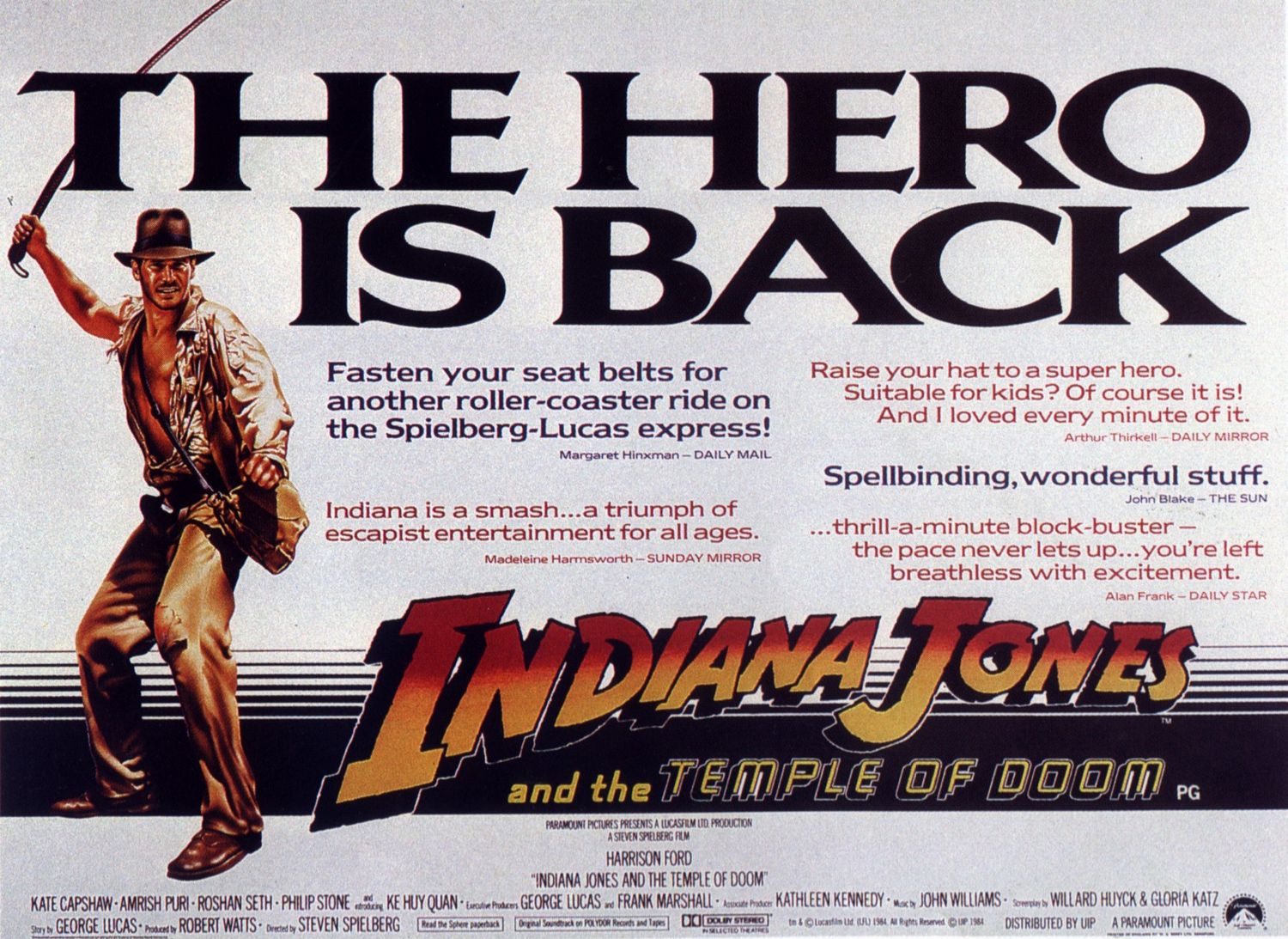 Extra Large Movie Poster Image for Indiana Jones and the Temple of Doom (#6 of 11)