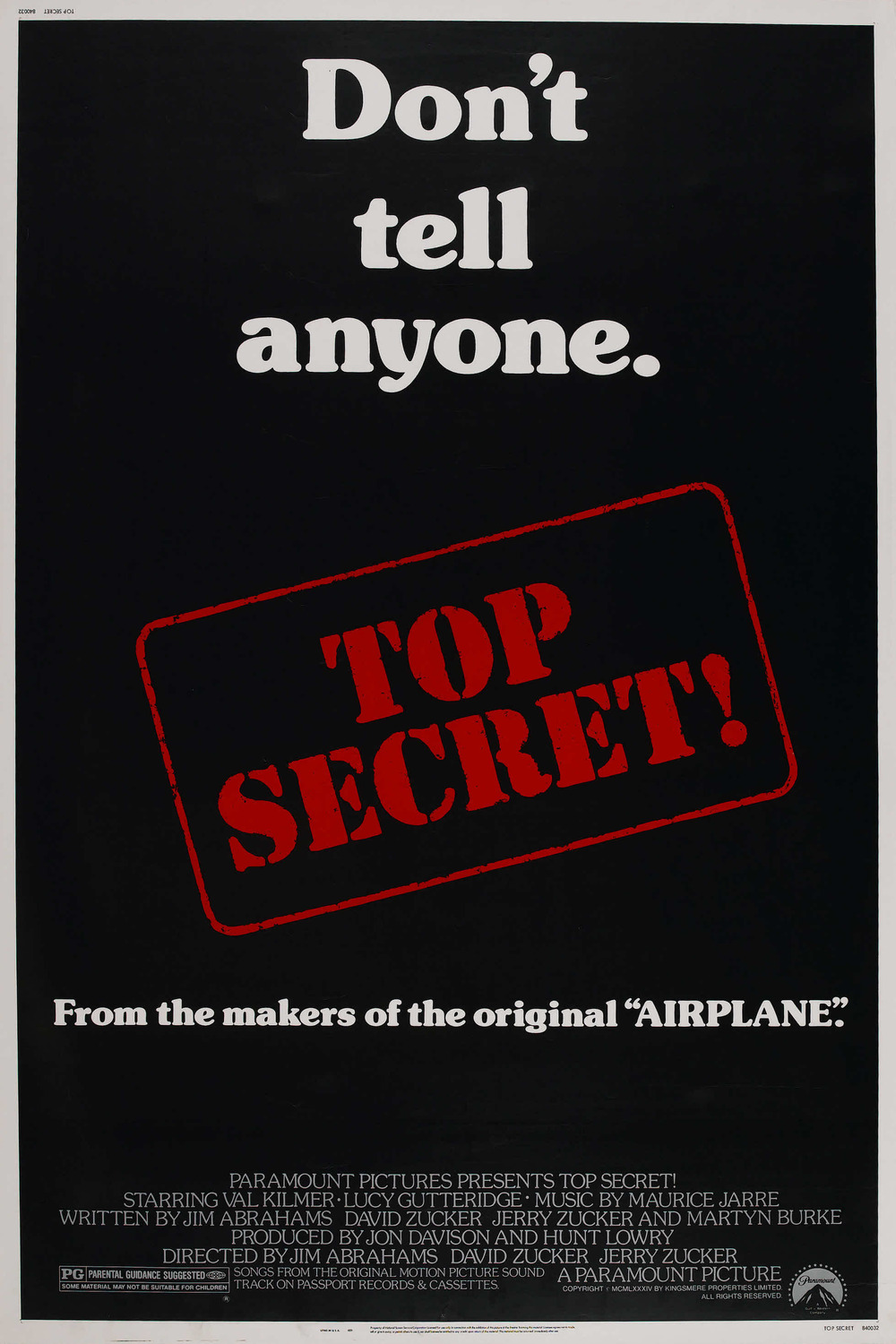 Extra Large Movie Poster Image for Top Secret! (#2 of 3)