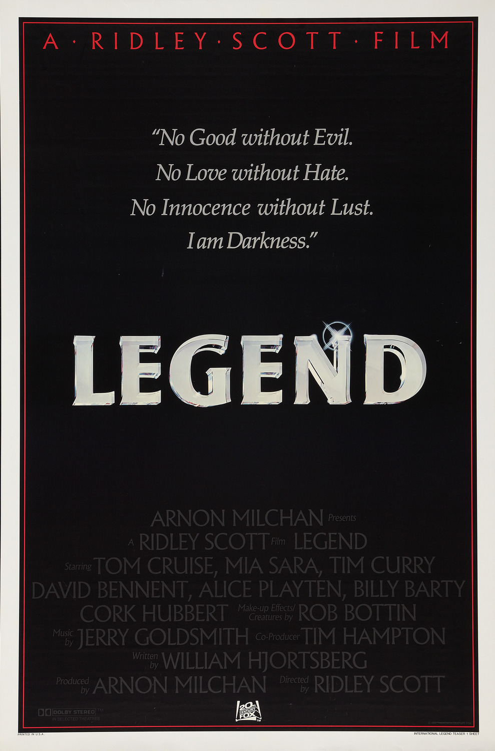 Extra Large Movie Poster Image for Legend (#3 of 4)