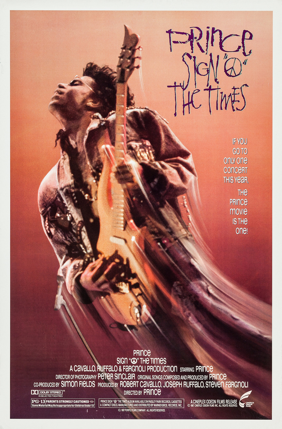 Extra Large Movie Poster Image for Sign 'o' the Times 