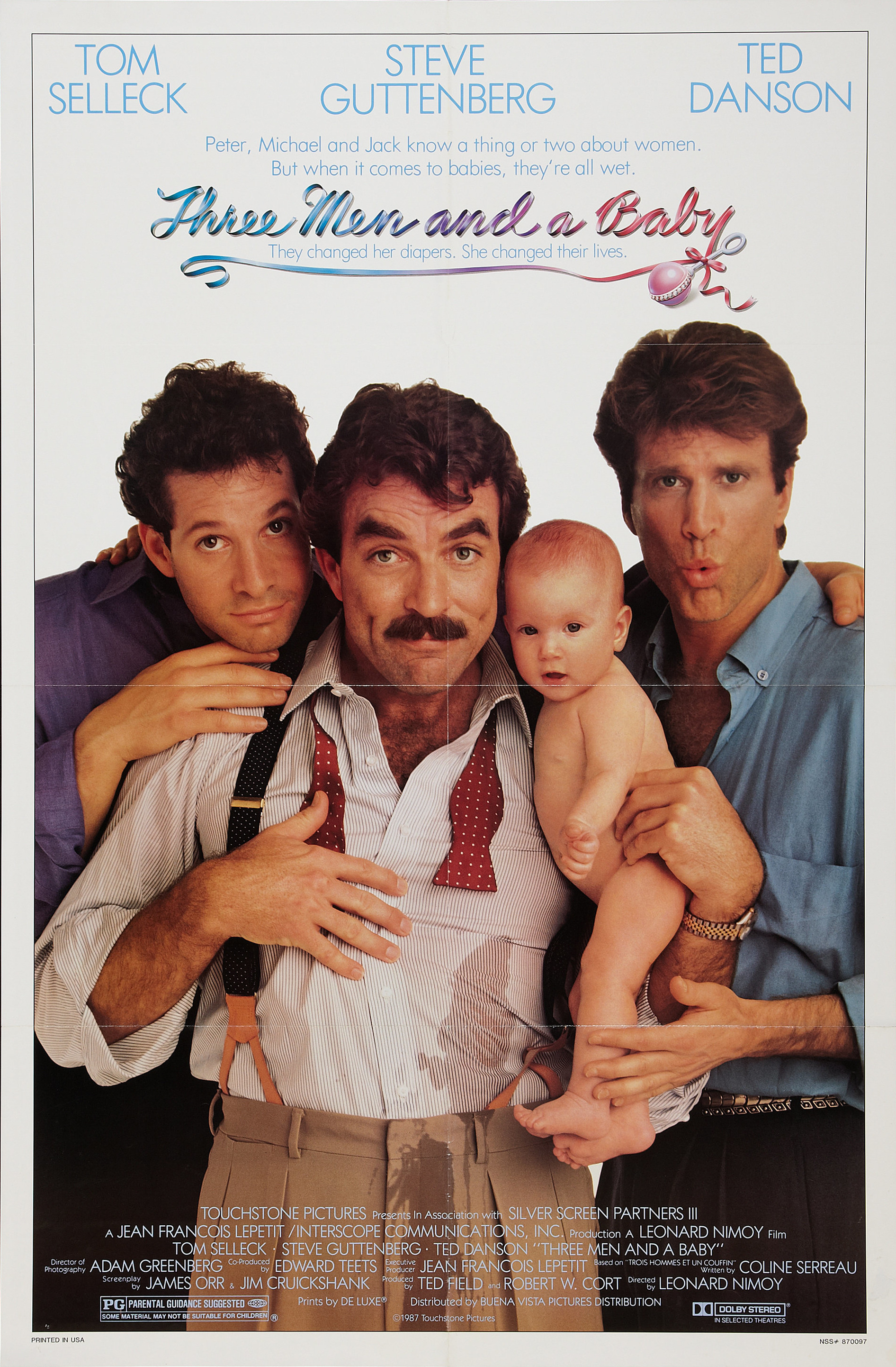 Mega Sized Movie Poster Image for Three Men and a Baby 