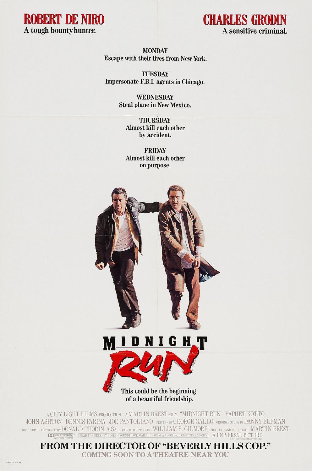 Extra Large Movie Poster Image for Midnight Run (#3 of 3)