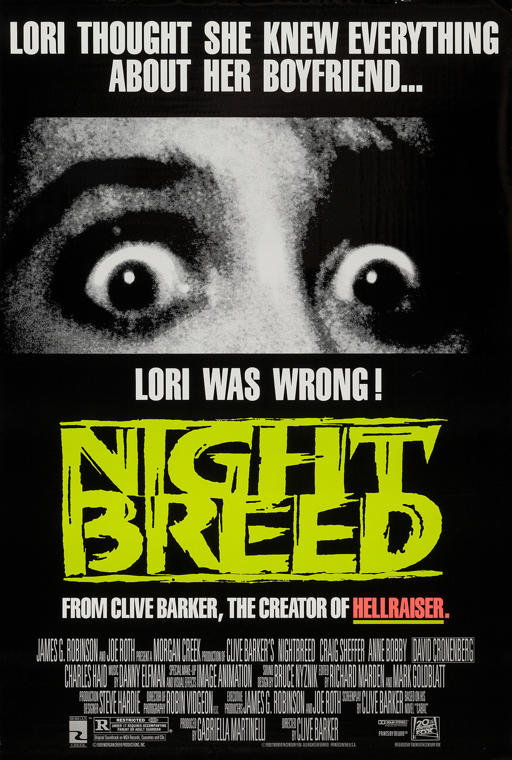 Extra Large Movie Poster Image for Nightbreed (#1 of 2)