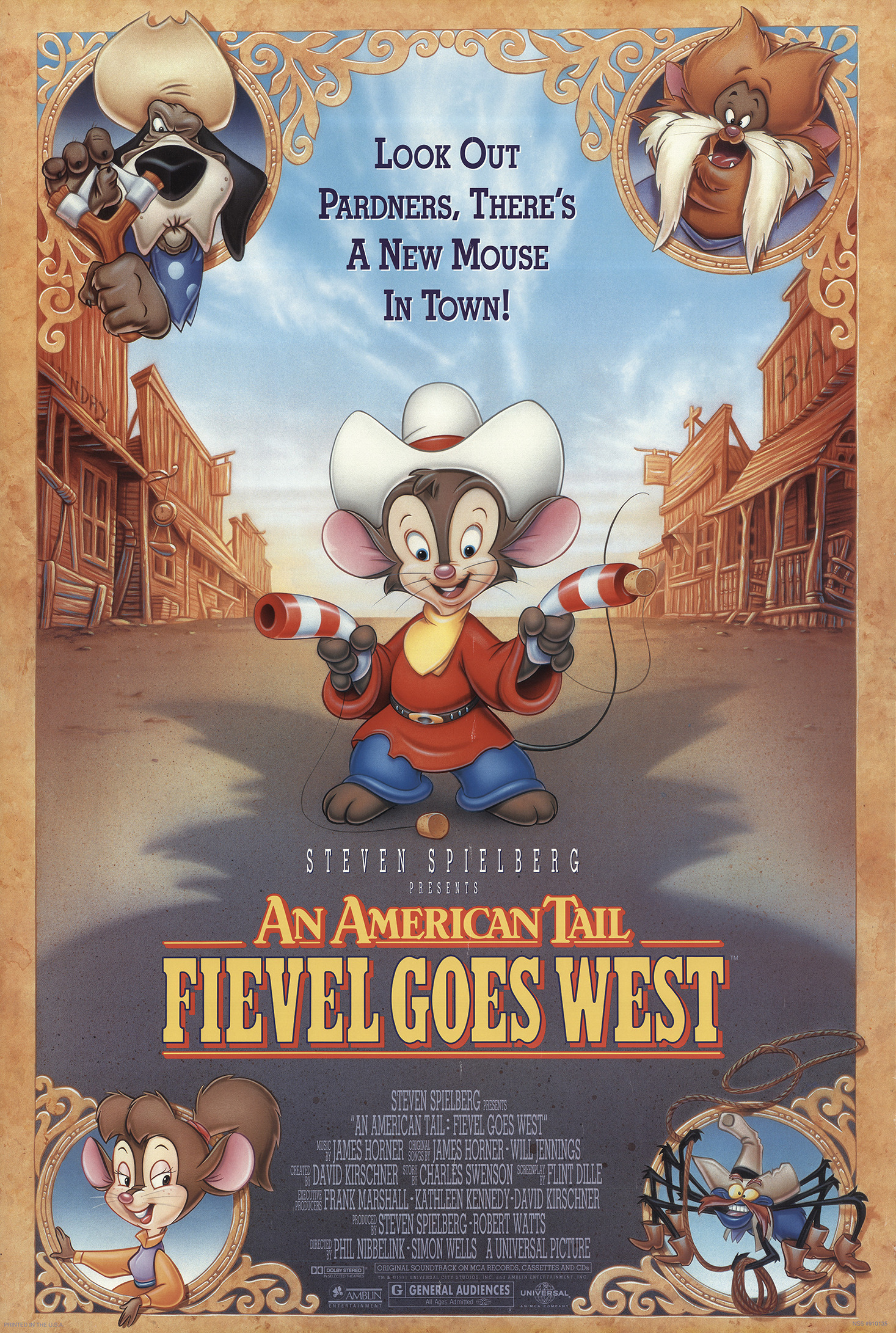 Mega Sized Movie Poster Image for An American Tail: Fievel Goes West 