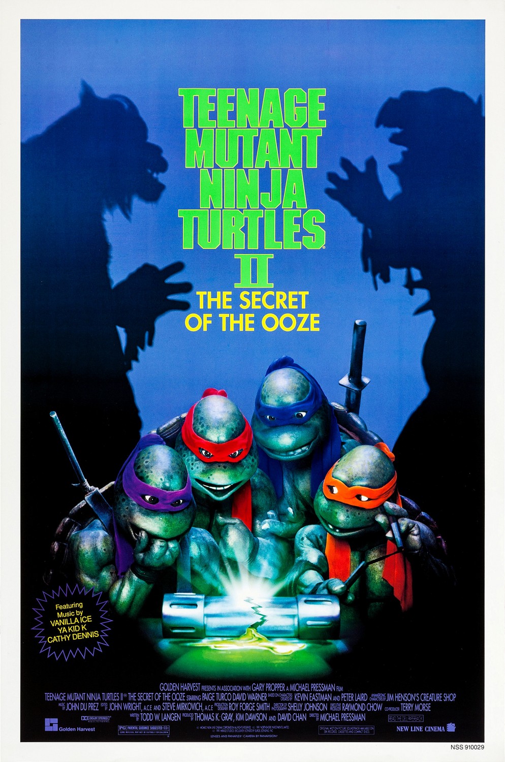 Extra Large Movie Poster Image for Teenage Mutant Ninja Turtles II: The Secret of the Ooze 