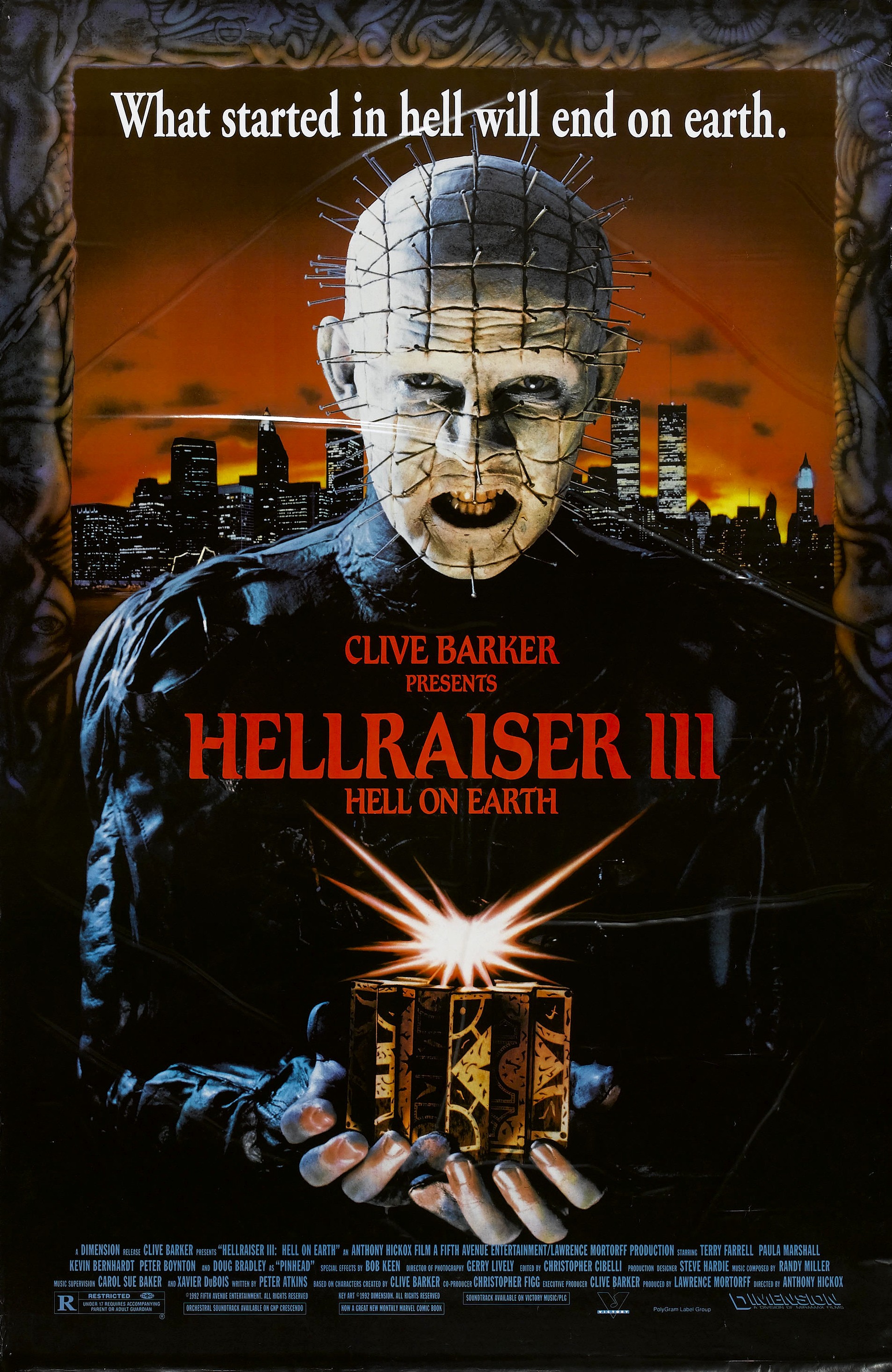 Mega Sized Movie Poster Image for Hellraiser III: Hell on Earth 