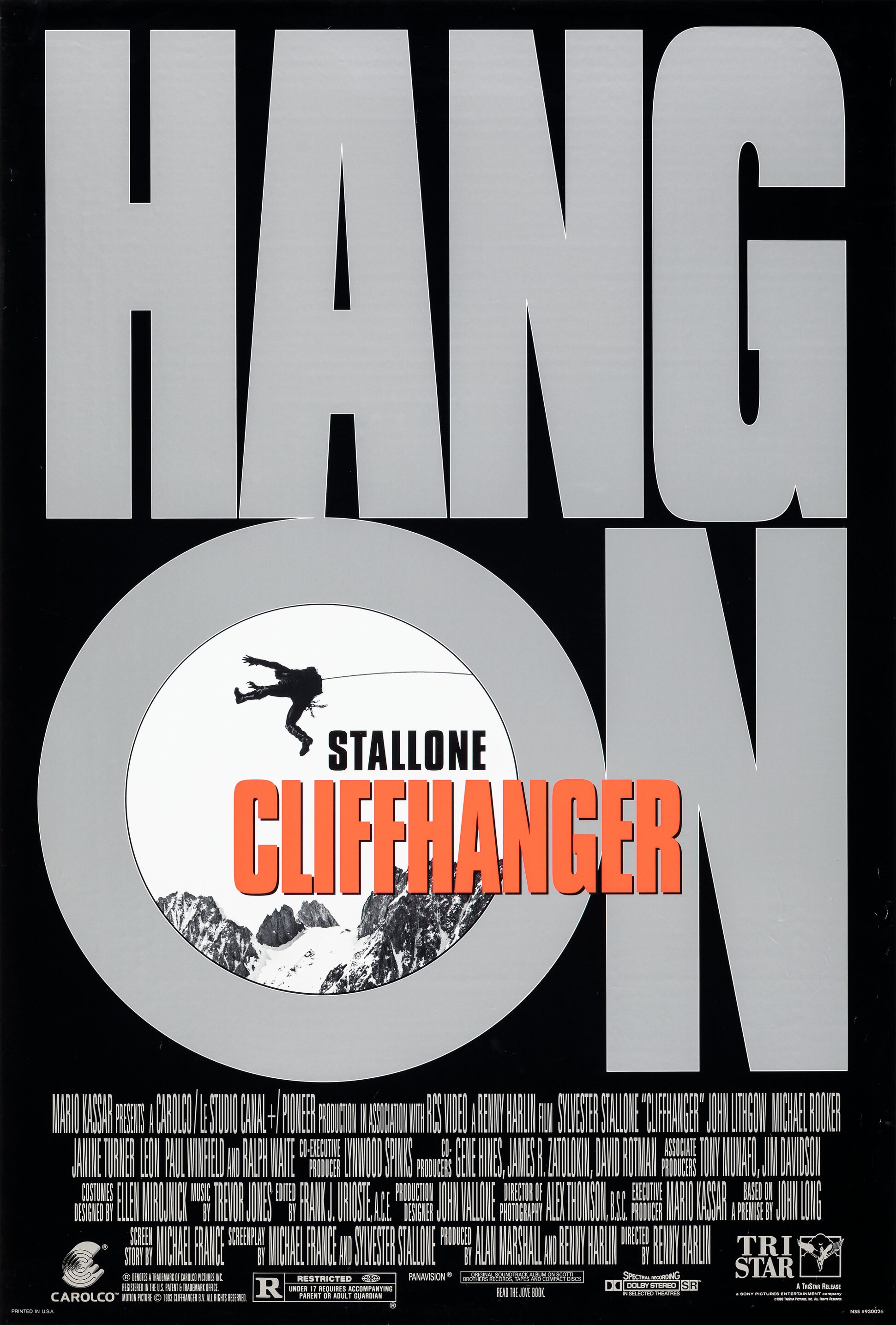 Mega Sized Movie Poster Image for Cliffhanger (#1 of 2)