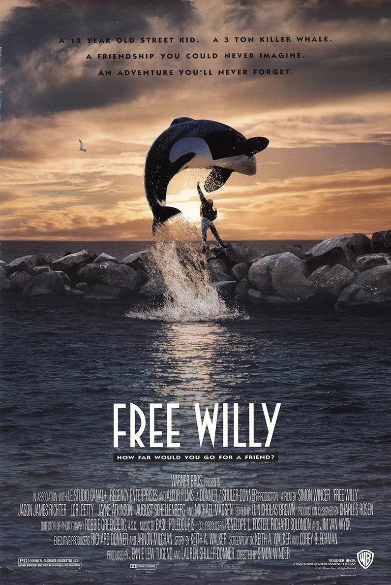 Extra Large Movie Poster Image for Free Willy (#1 of 2)