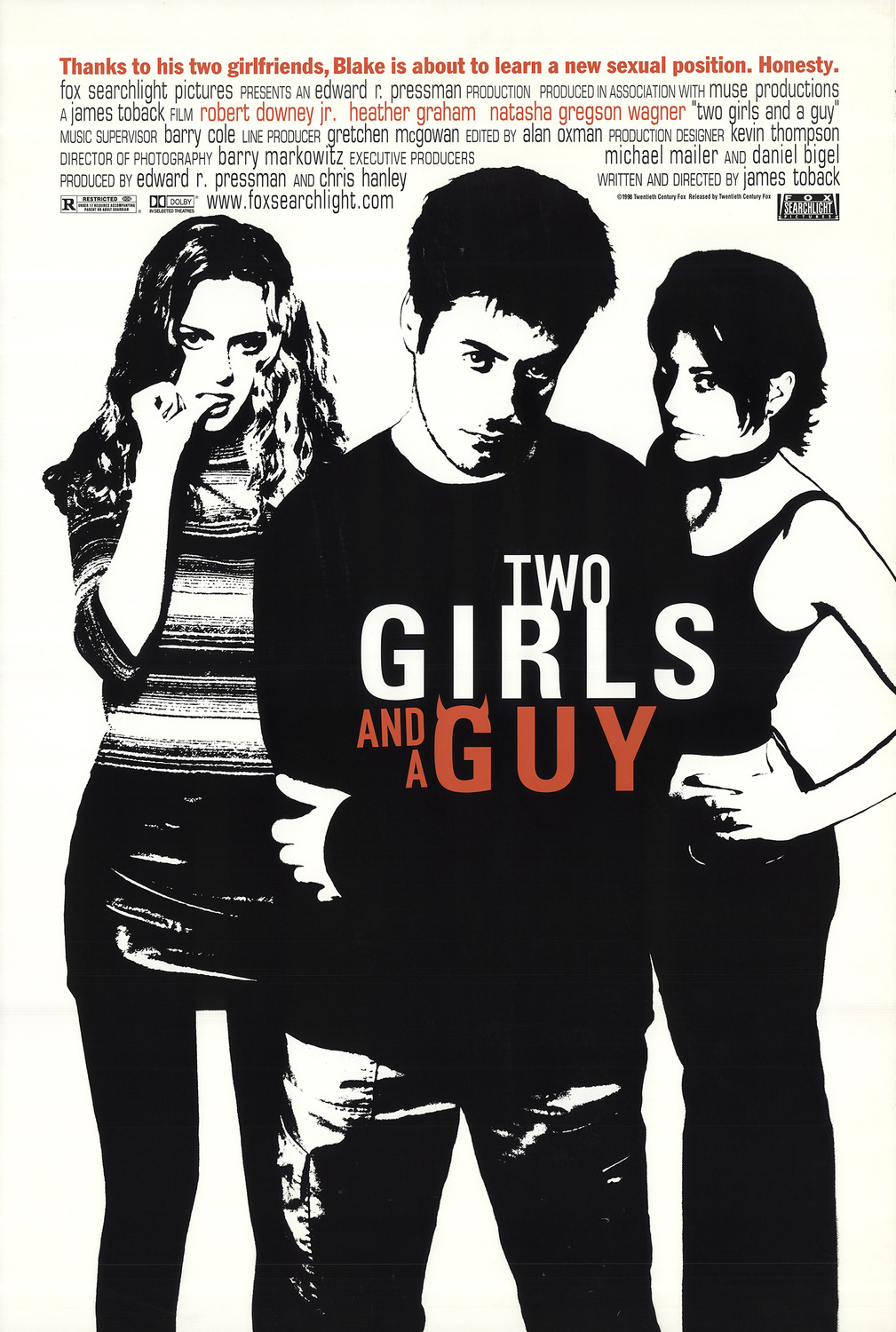 Extra Large Movie Poster Image for Two Girls and a Guy 