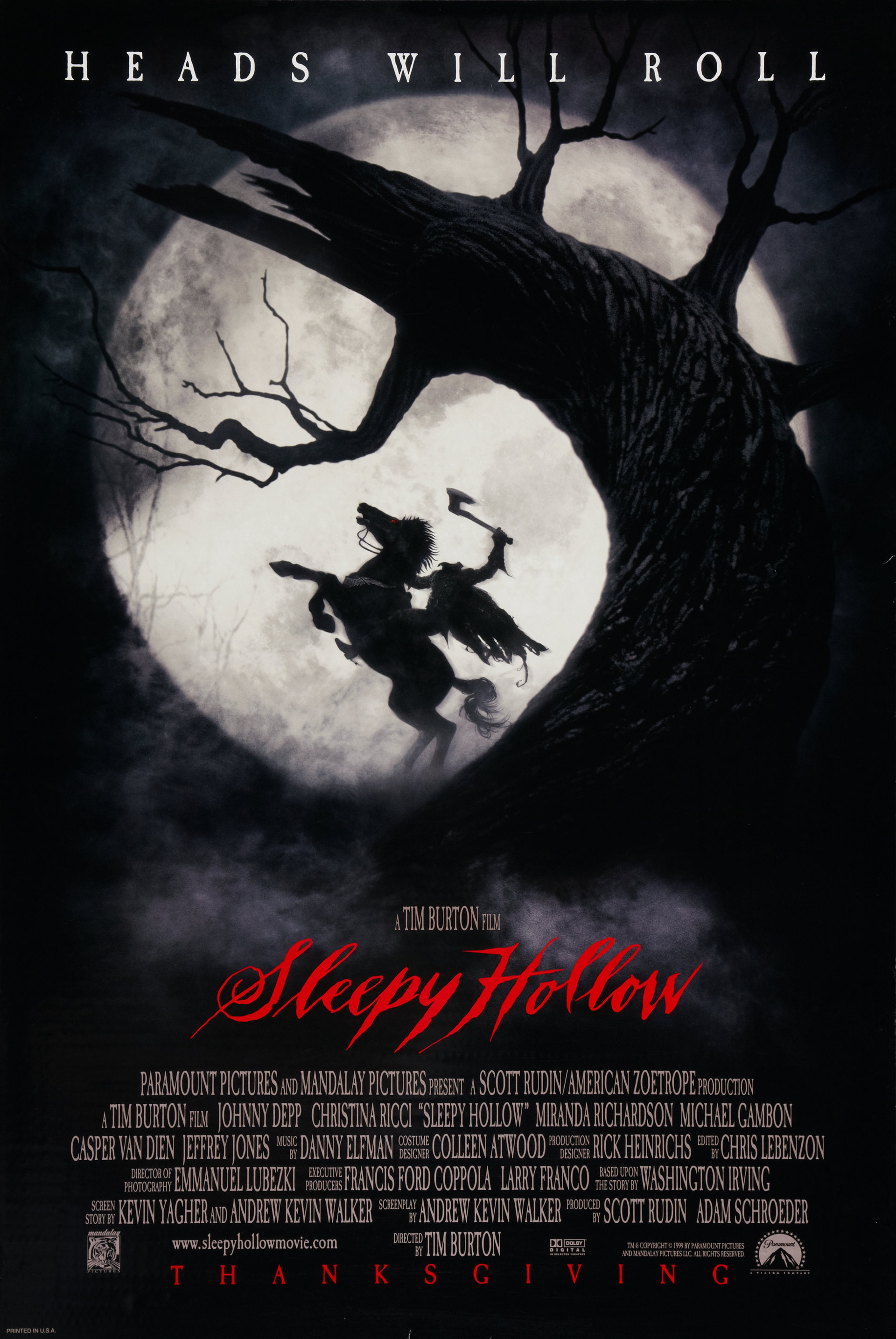 Mega Sized Movie Poster Image for Sleepy Hollow (#1 of 2)
