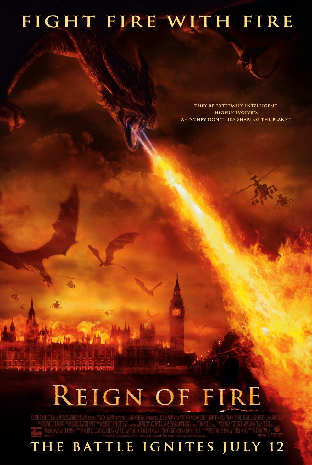 Extra Large Movie Poster Image for Reign of Fire (#1 of 3)