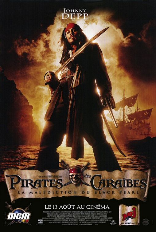 PIRATES OF CARIBBEAN ~ CURSE WILL STANDING 25x36 MOVIE POSTER Orlando Bloom 